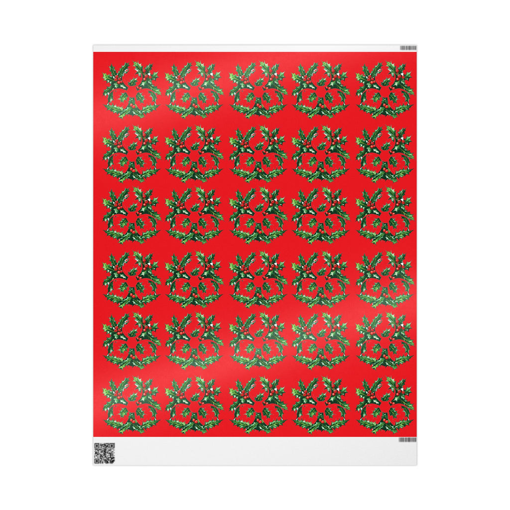 Biohazard Holly Wrapping Paper – Festive Science Gift Wrap with Berries & Leaves