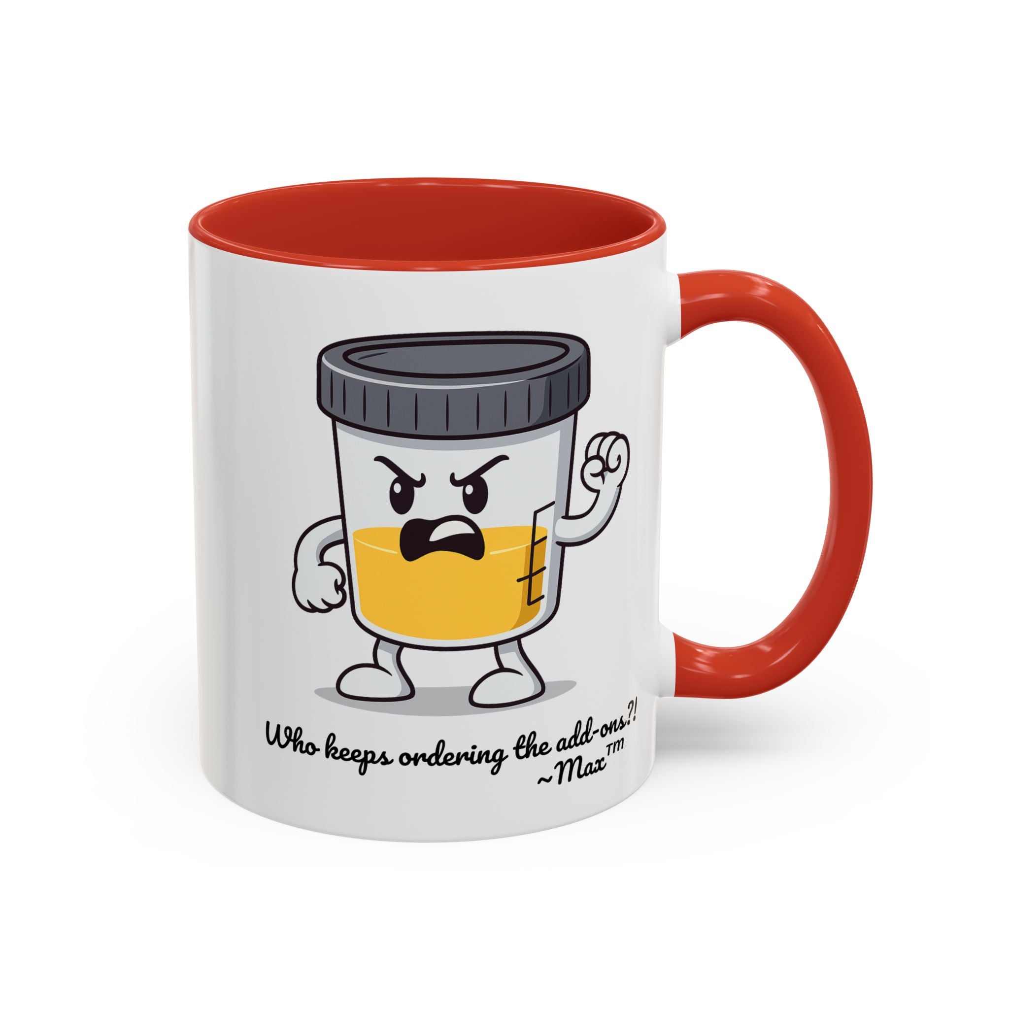 Max™ Double-Sided Specimen Cup Mug – “Add-Ons” Lab Humor by Lab Legends™