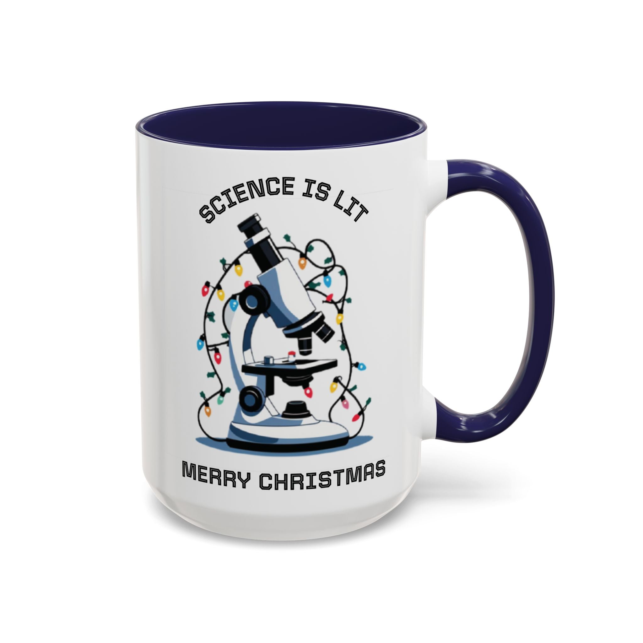 Festive Science Mug – “Science Is Lit” & “Deck the Halls” Dual-Sided Holiday Gift