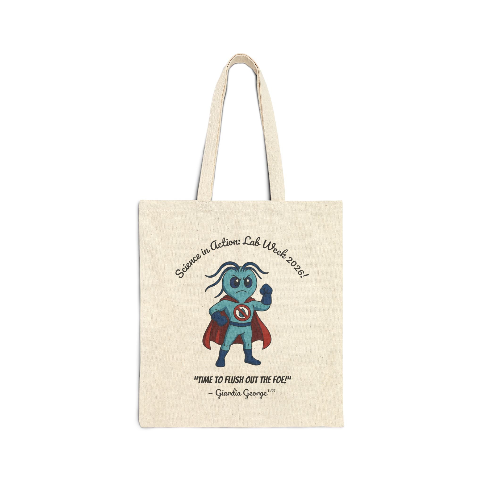 Lab Week 2026 “Giardia George & Max” Canvas Tote – Science in Action Edition