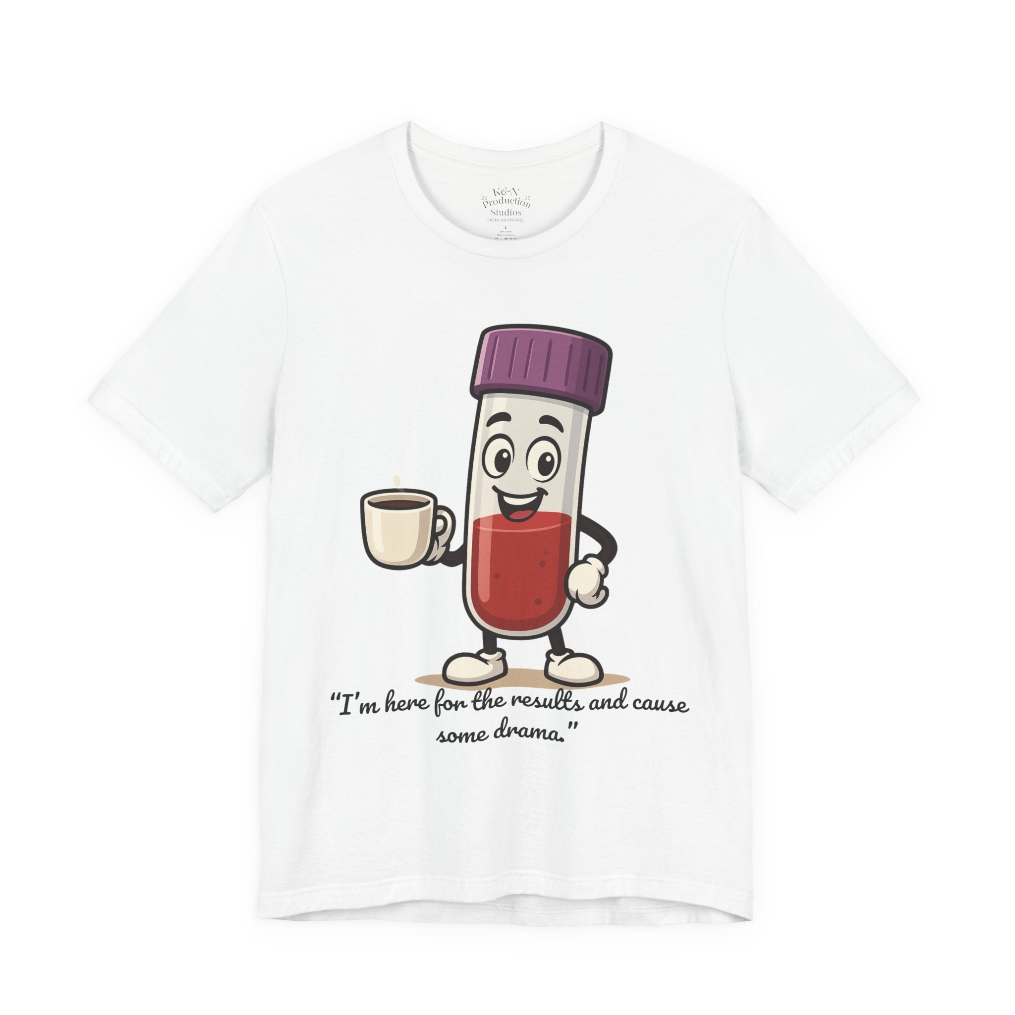 Lab Legends™ Toobey “Here for the Results and Cause Some Drama” Tee – Customizable Healthcare Humor Shirt