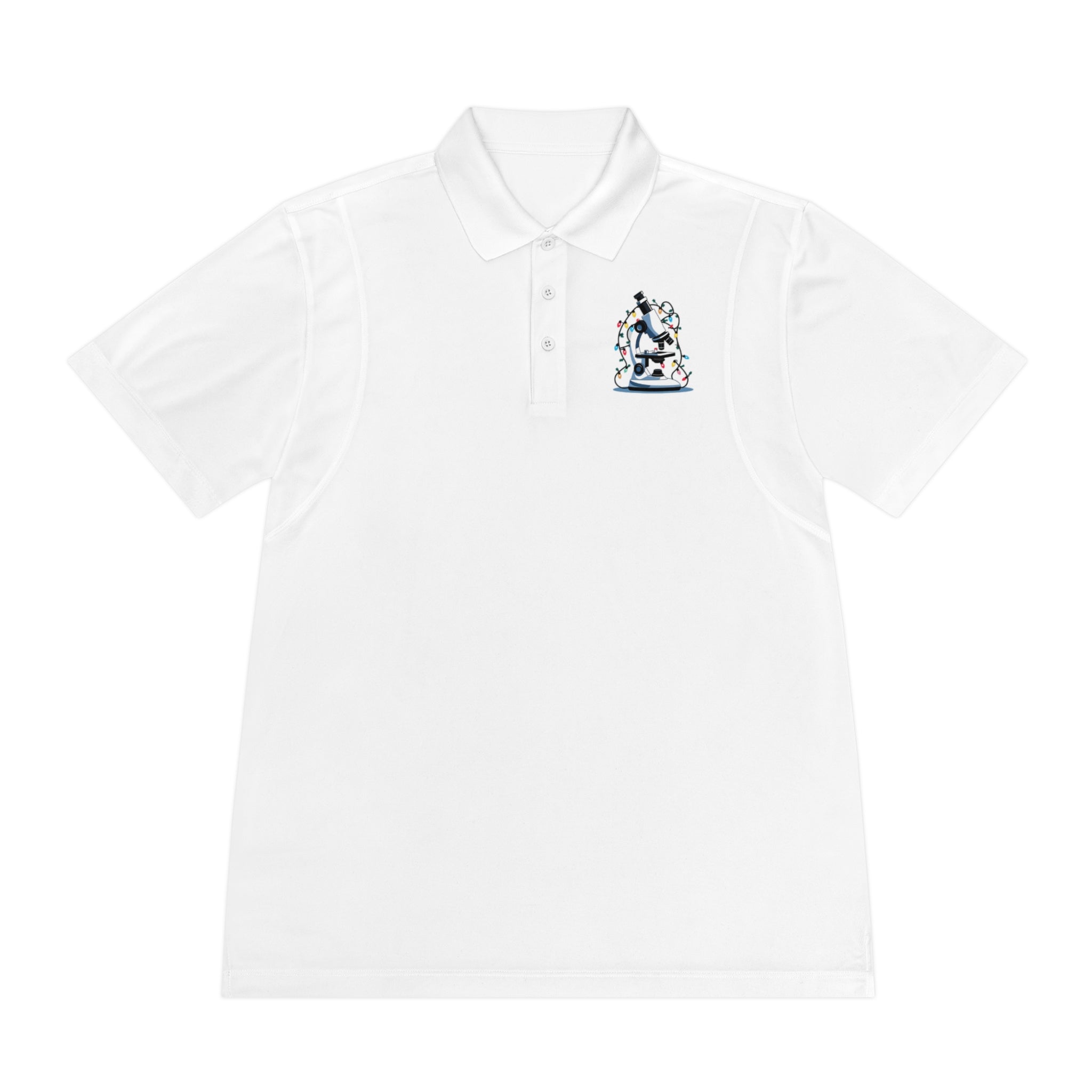 Microscope Lights Holiday Polo – Science-Inspired Christmas Shirt