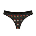 Joven Fusion™ Holiday Thong – Women’s Black Panty with Santa Emblem Print