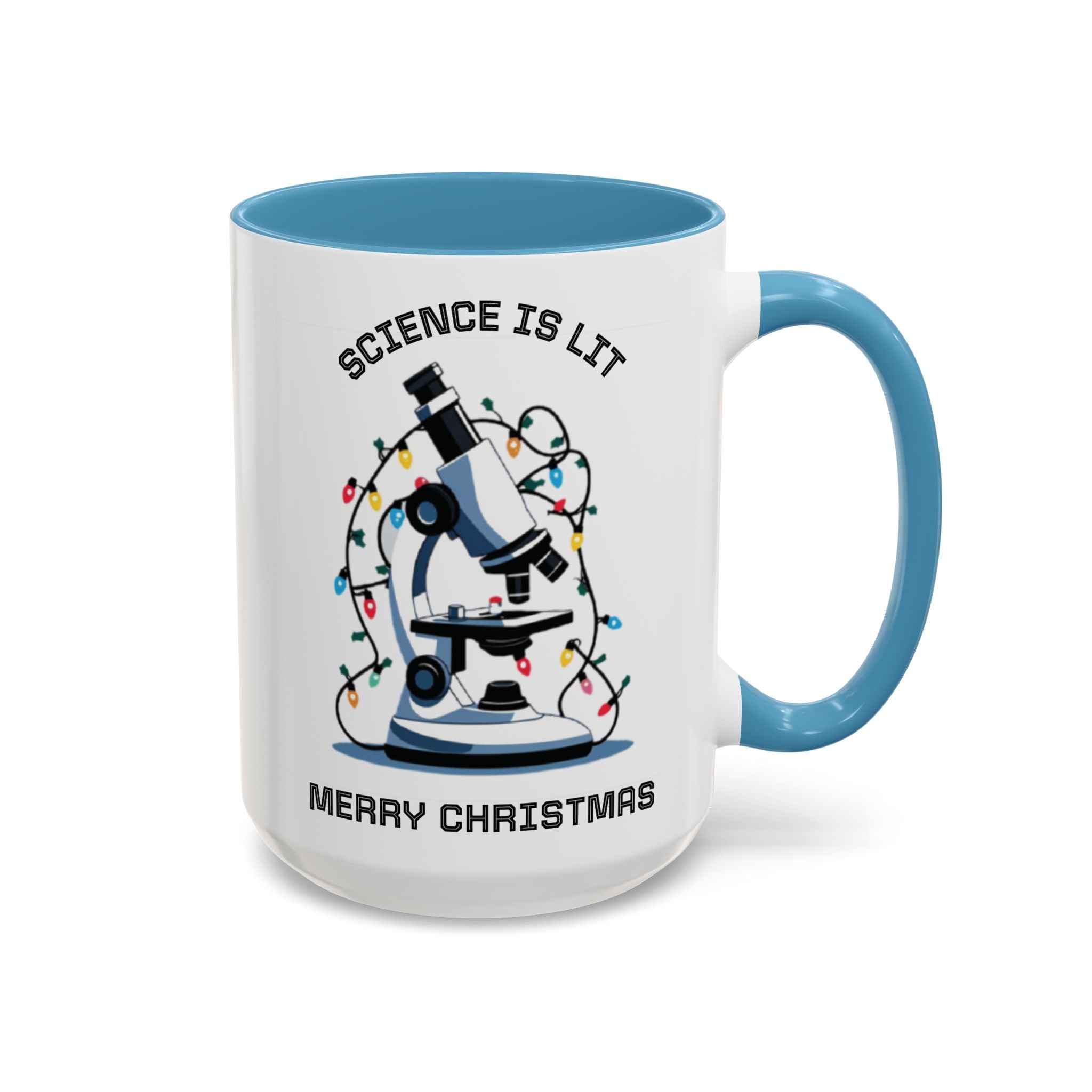 Festive Science Mug – “Science Is Lit” & “Deck the Halls” Dual-Sided Holiday Gift