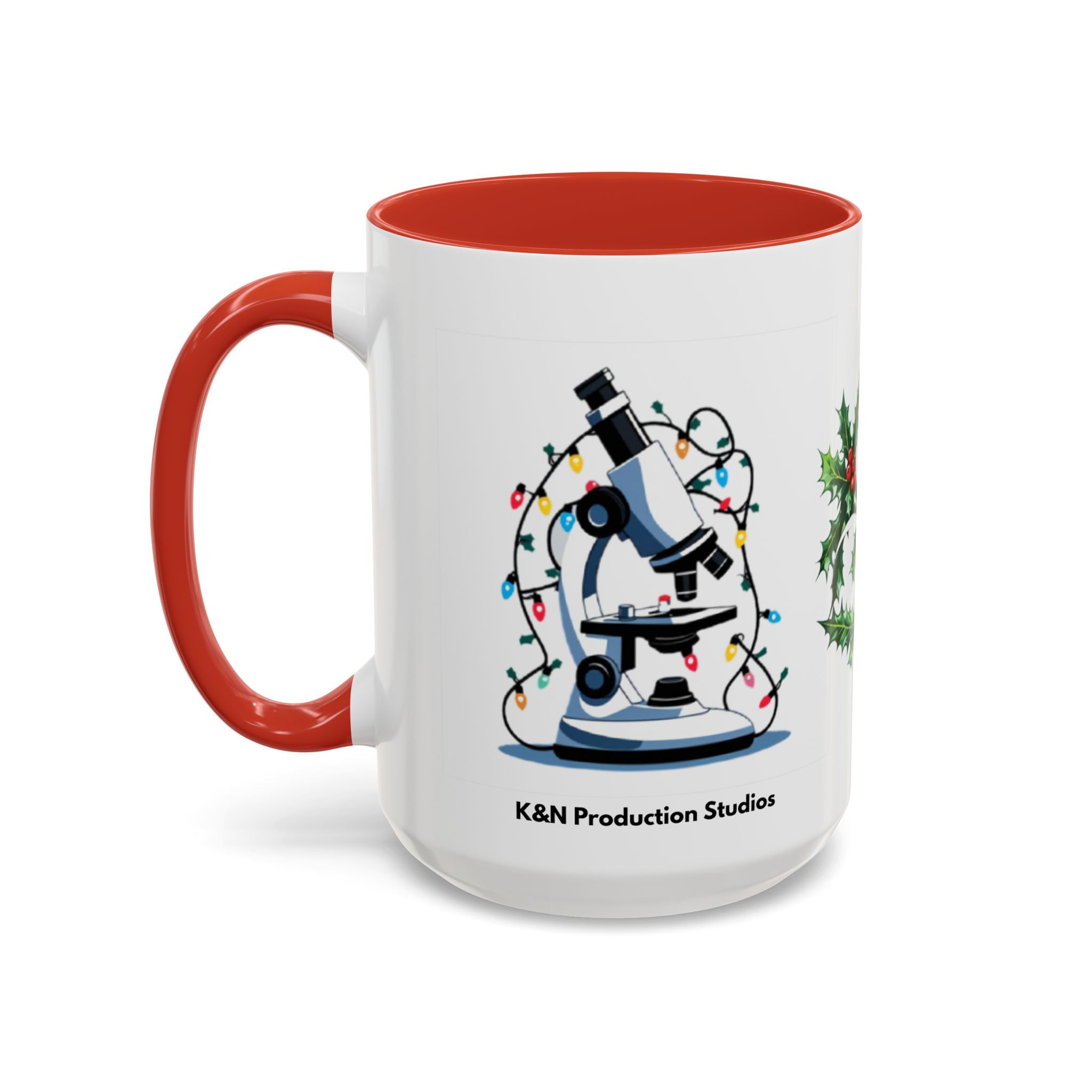 Giardia George™ Holiday Mug – Funny Science Christmas Gift with Microscope & Holly Biohazard