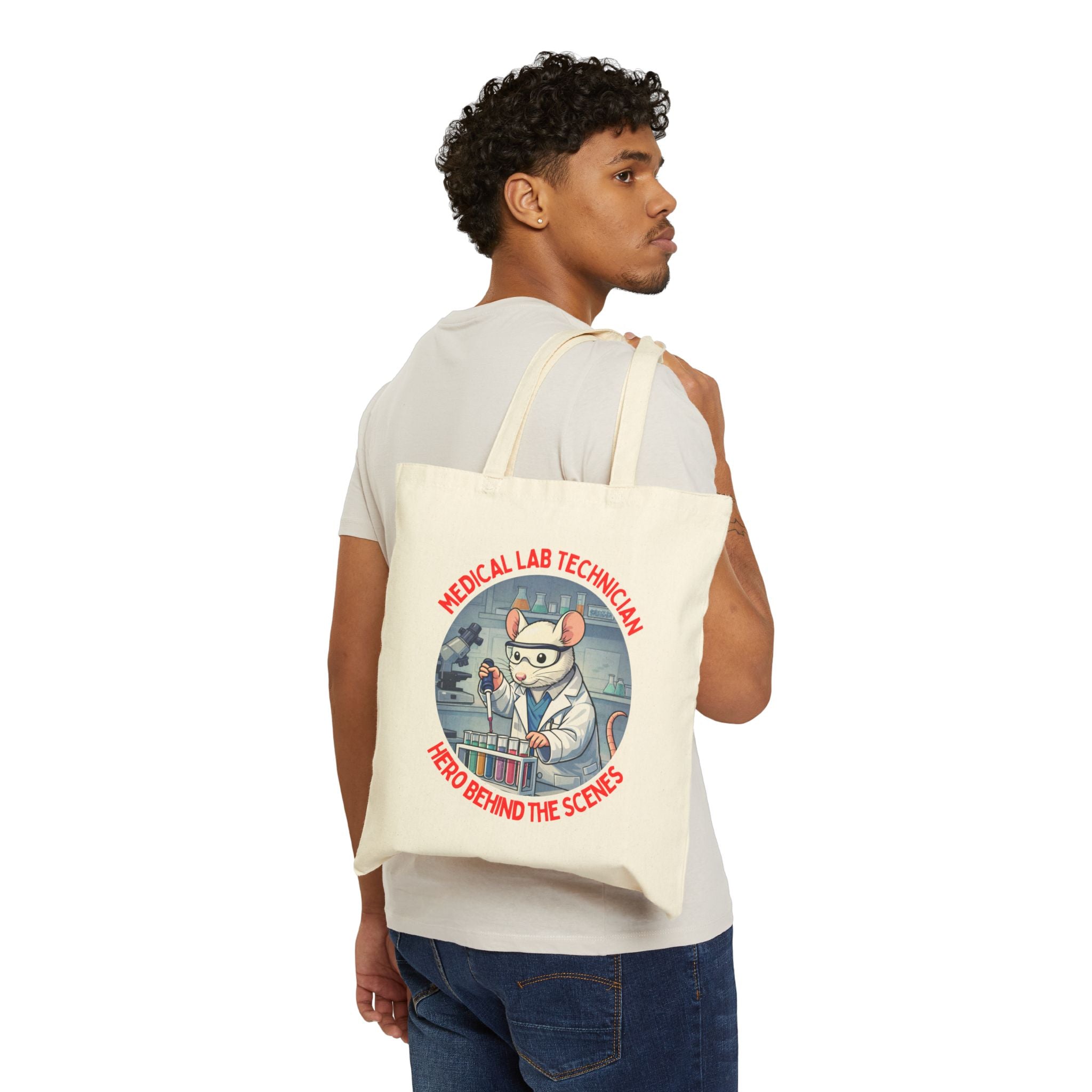 Medical Lab Technician Tote Bag — 'Lab Life' Cotton Canvas Tote, Hero Behind the Scenes Gift