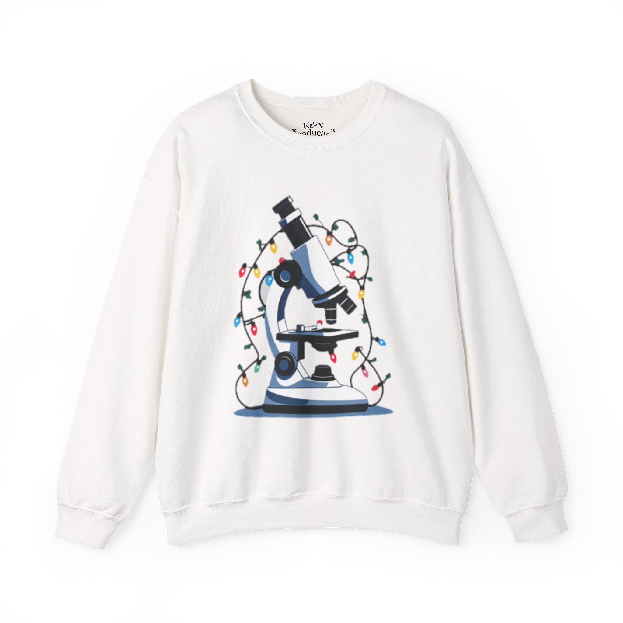 Science Holiday Sweatshirt – Microscope with Lights & Lab Poem “’Twas the Shift Before Christmas”