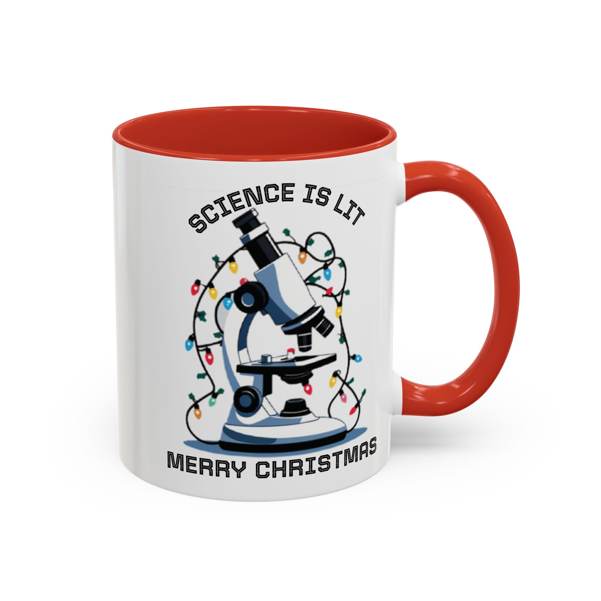 Festive Science Mug – “Science Is Lit” & “Deck the Halls” Dual-Sided Holiday Gift