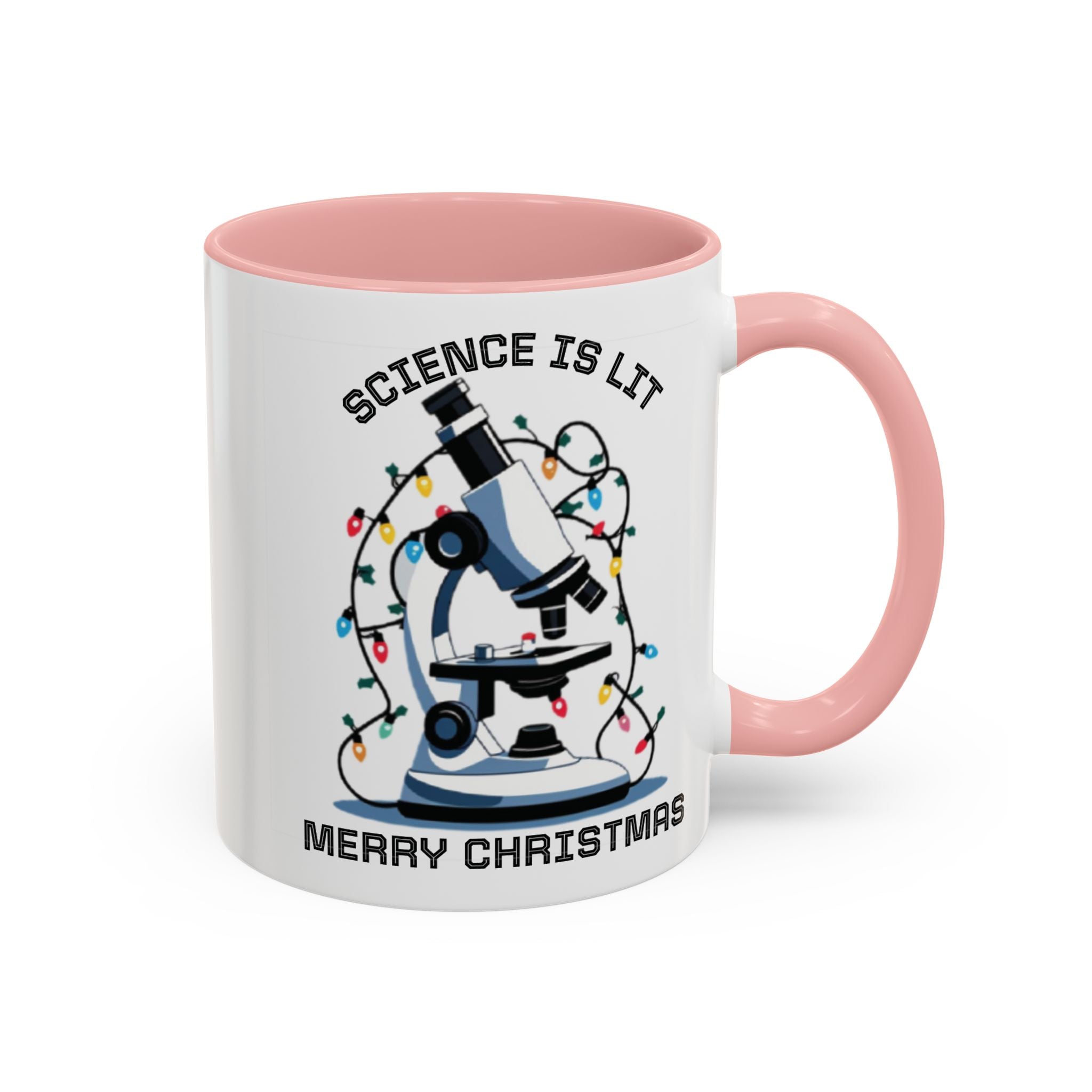 Festive Science Mug – “Science Is Lit” & “Deck the Halls” Dual-Sided Holiday Gift