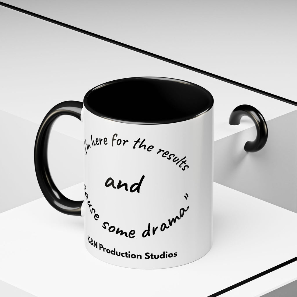 Toobey™ “Here for the Results and Drama” Mug – Customizable Lab Humor Cup by K&N Production Studios