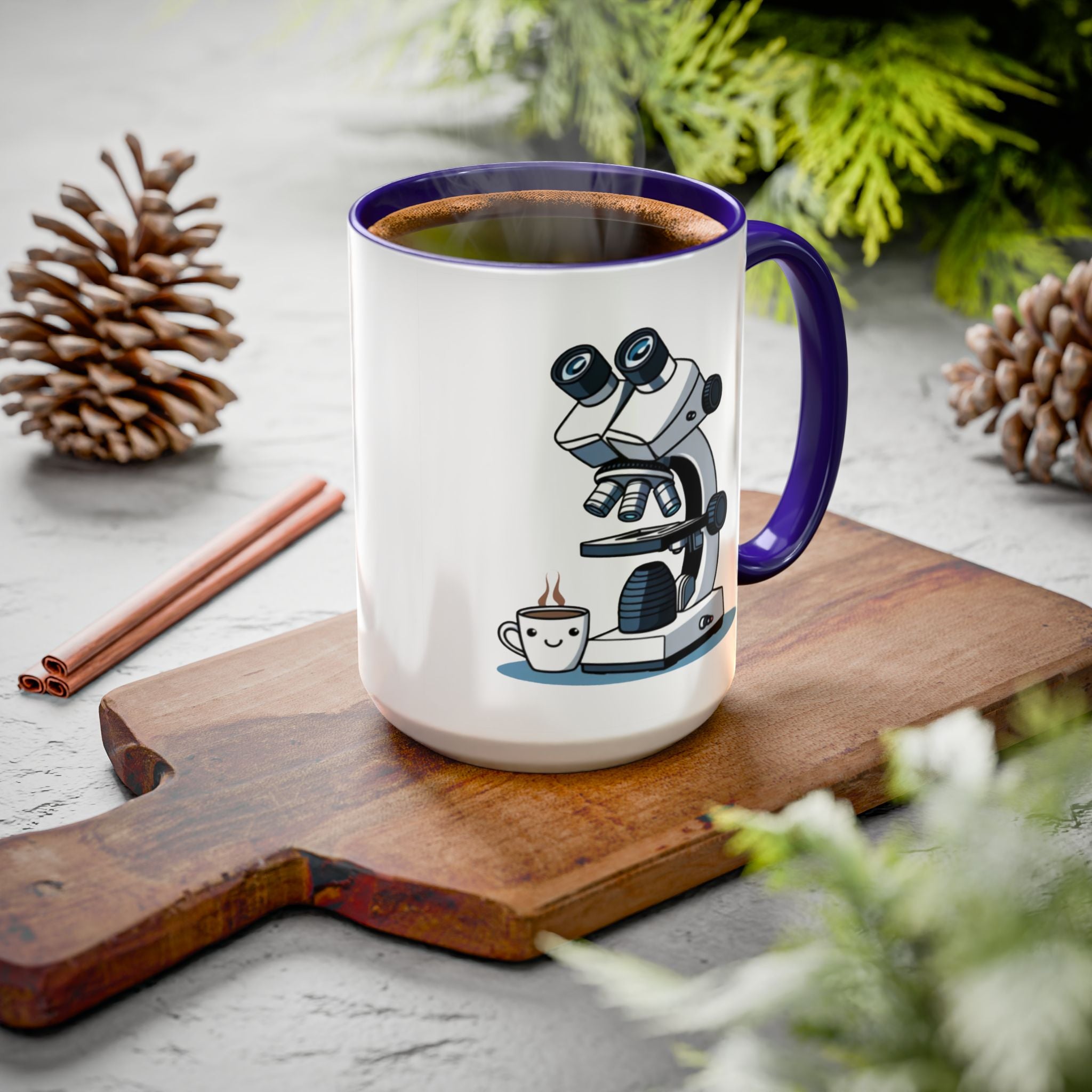 Microscope Coffee Mug — Cute Scientist Lab Drinkware (11oz & 15oz)