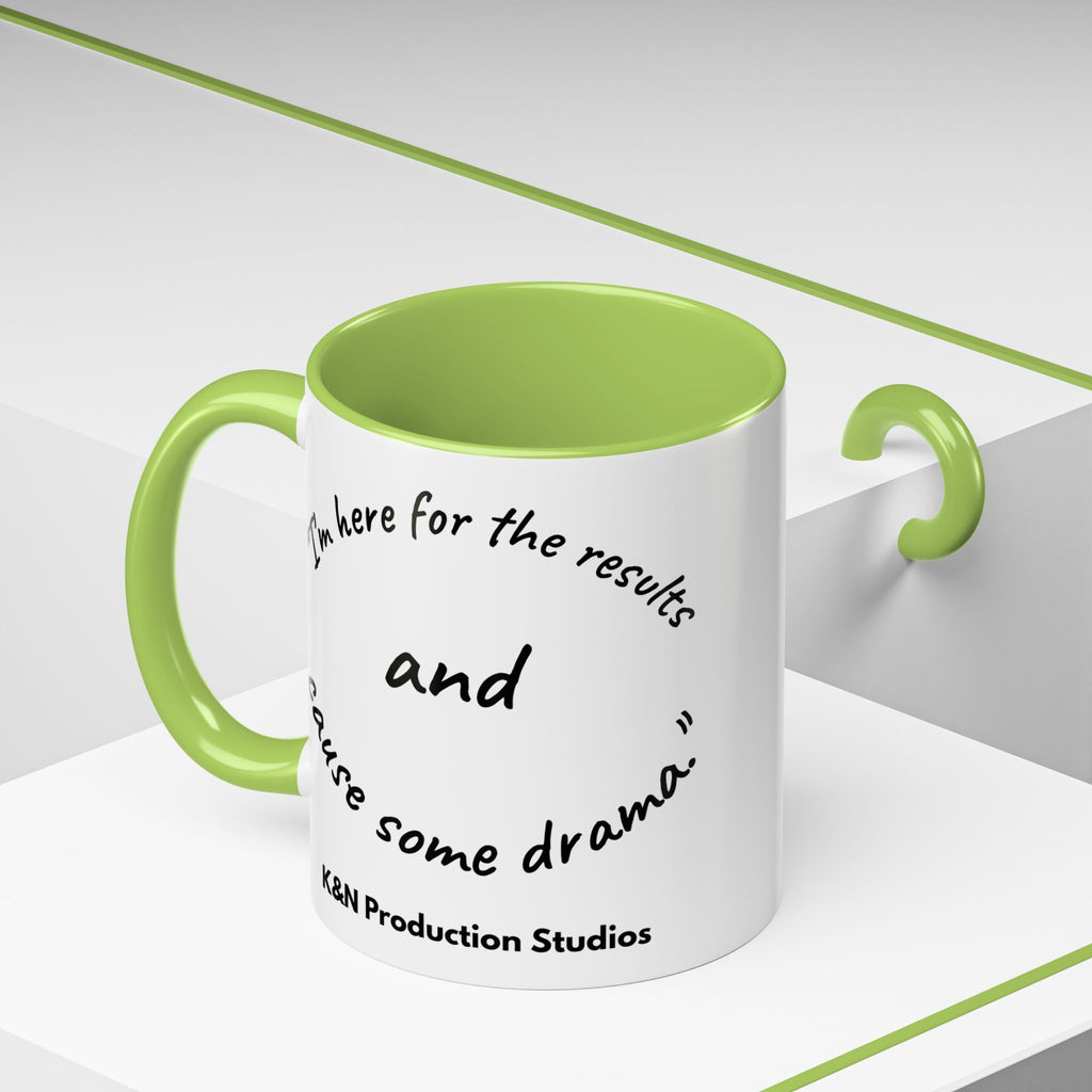 Toobey™ “Here for the Results and Drama” Mug – Customizable Lab Humor Cup by K&N Production Studios