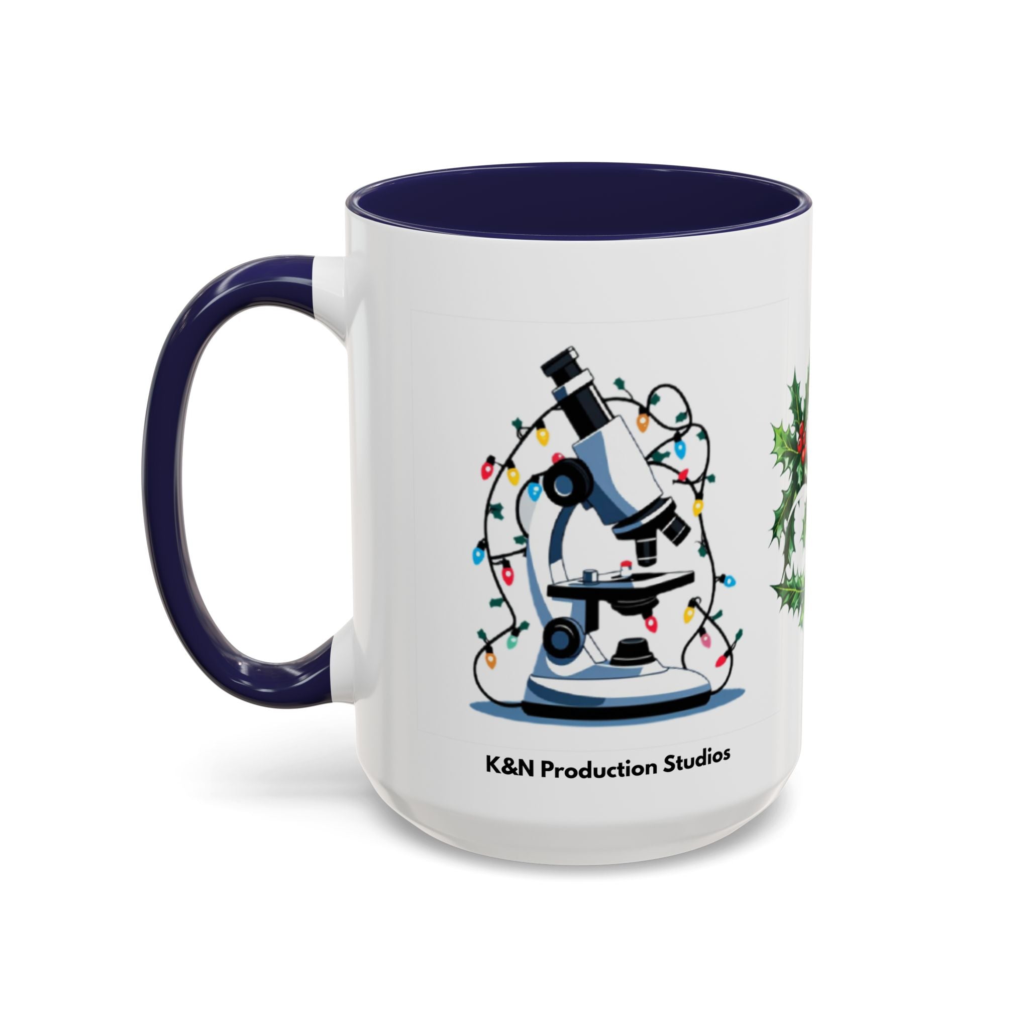 Giardia George™ Holiday Mug – Funny Science Christmas Gift with Microscope & Holly Biohazard