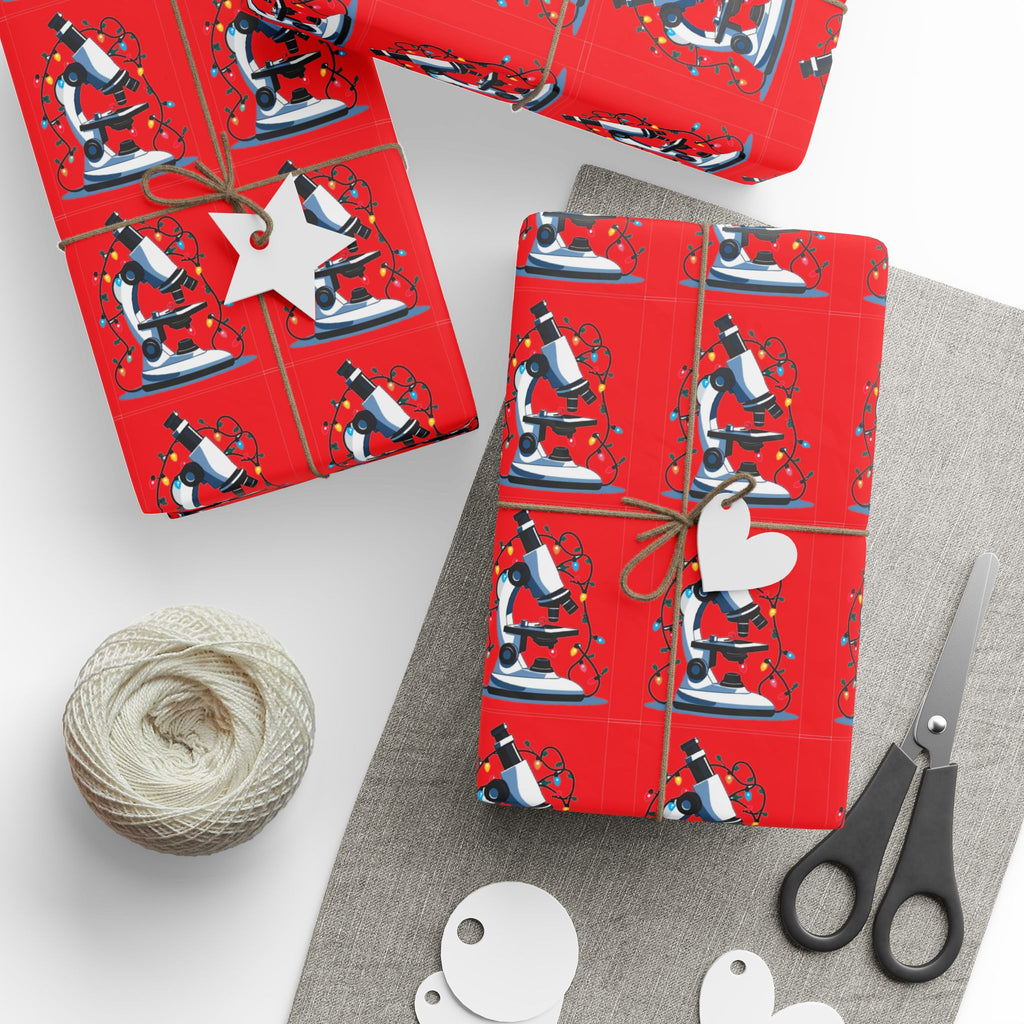 Festive Microscope Gift Wrap – Holiday Wrapping Paper for Curious Minds