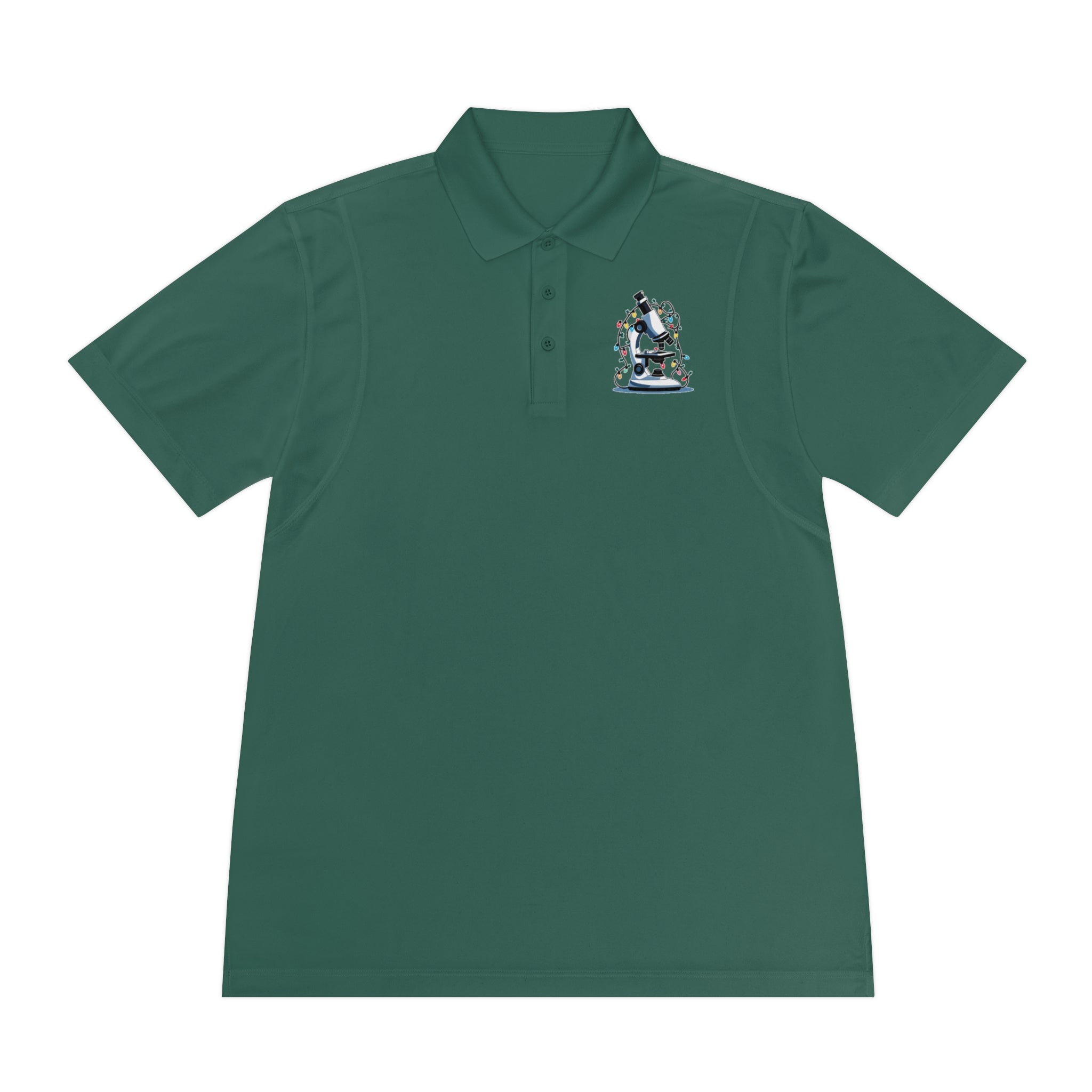 Microscope Lights Holiday Polo – Science-Inspired Christmas Shirt