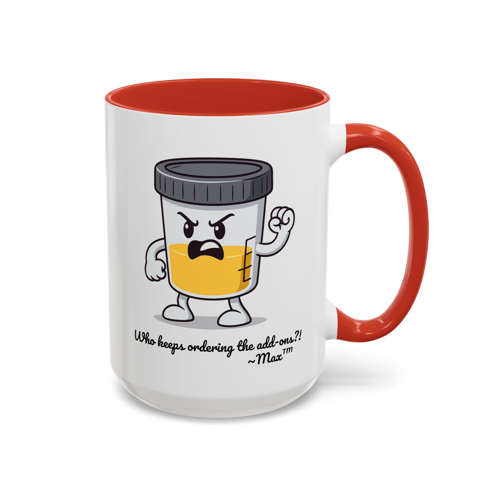 Max™ Double-Sided Specimen Cup Mug – “Add-Ons” Lab Humor by Lab Legends™
