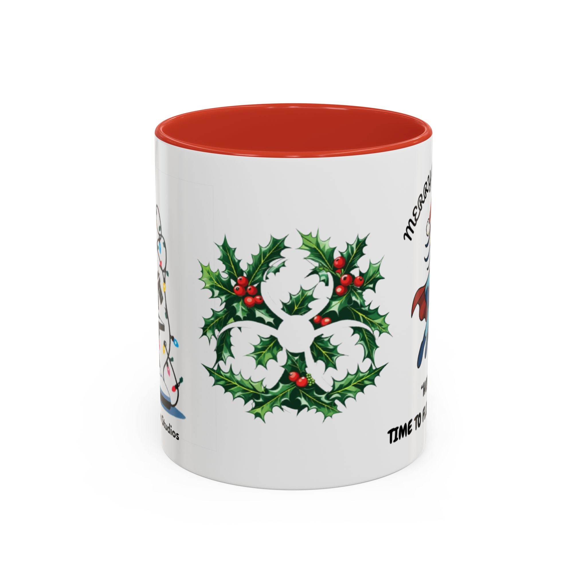 Giardia George™ Holiday Mug – Funny Science Christmas Gift with Microscope & Holly Biohazard
