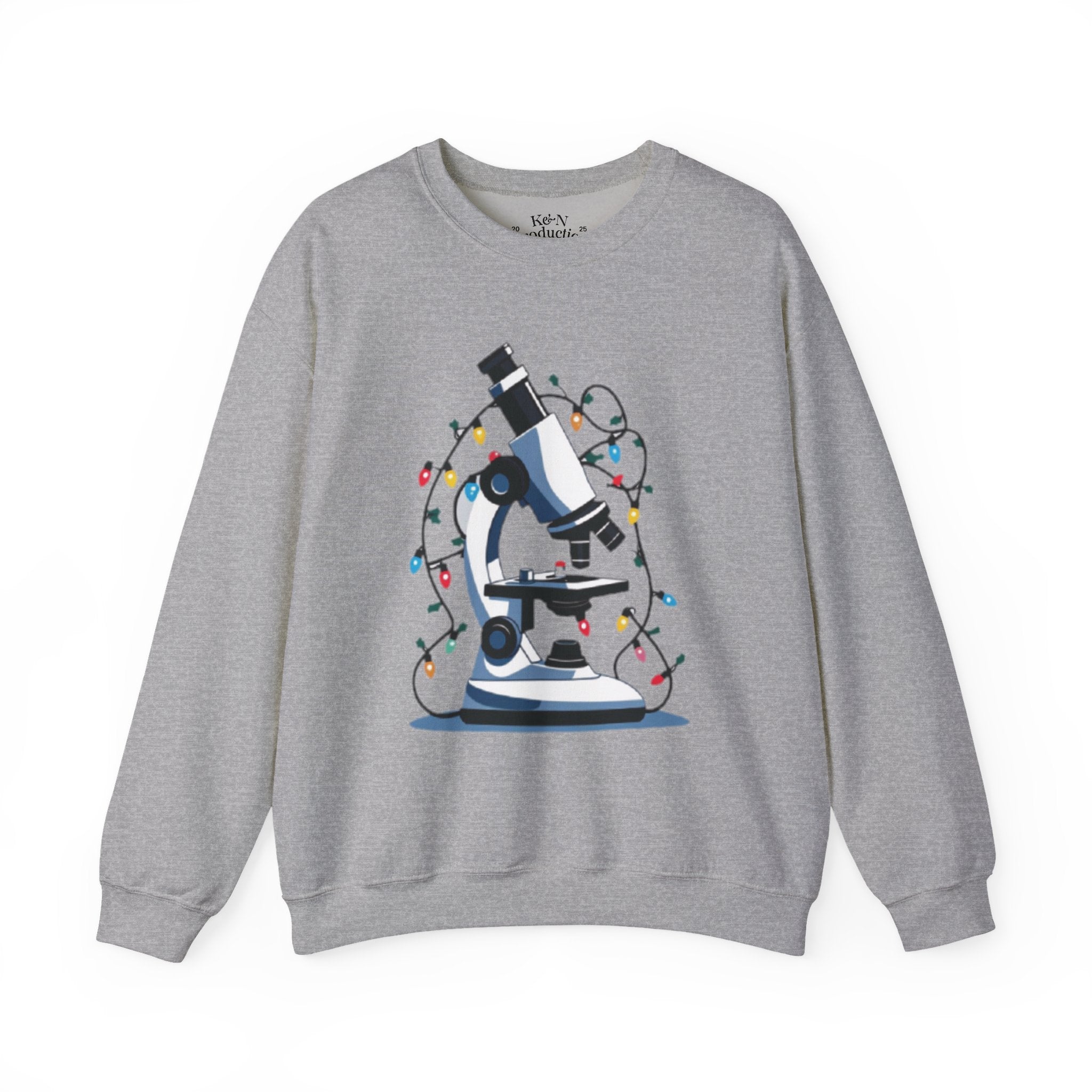 Science Holiday Sweatshirt – Microscope with Lights & Lab Poem “’Twas the Shift Before Christmas”