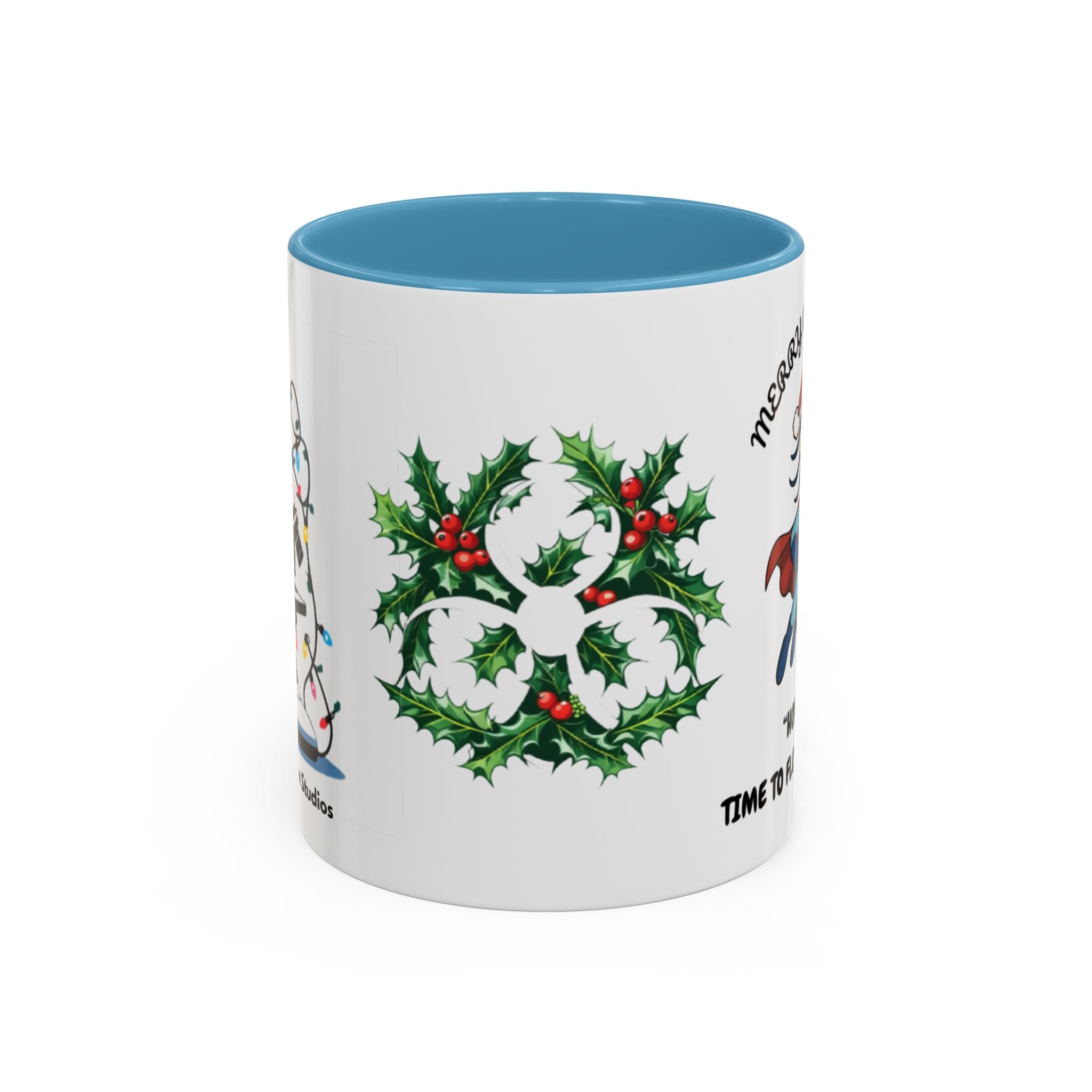 Giardia George™ Holiday Mug – Funny Science Christmas Gift with Microscope & Holly Biohazard