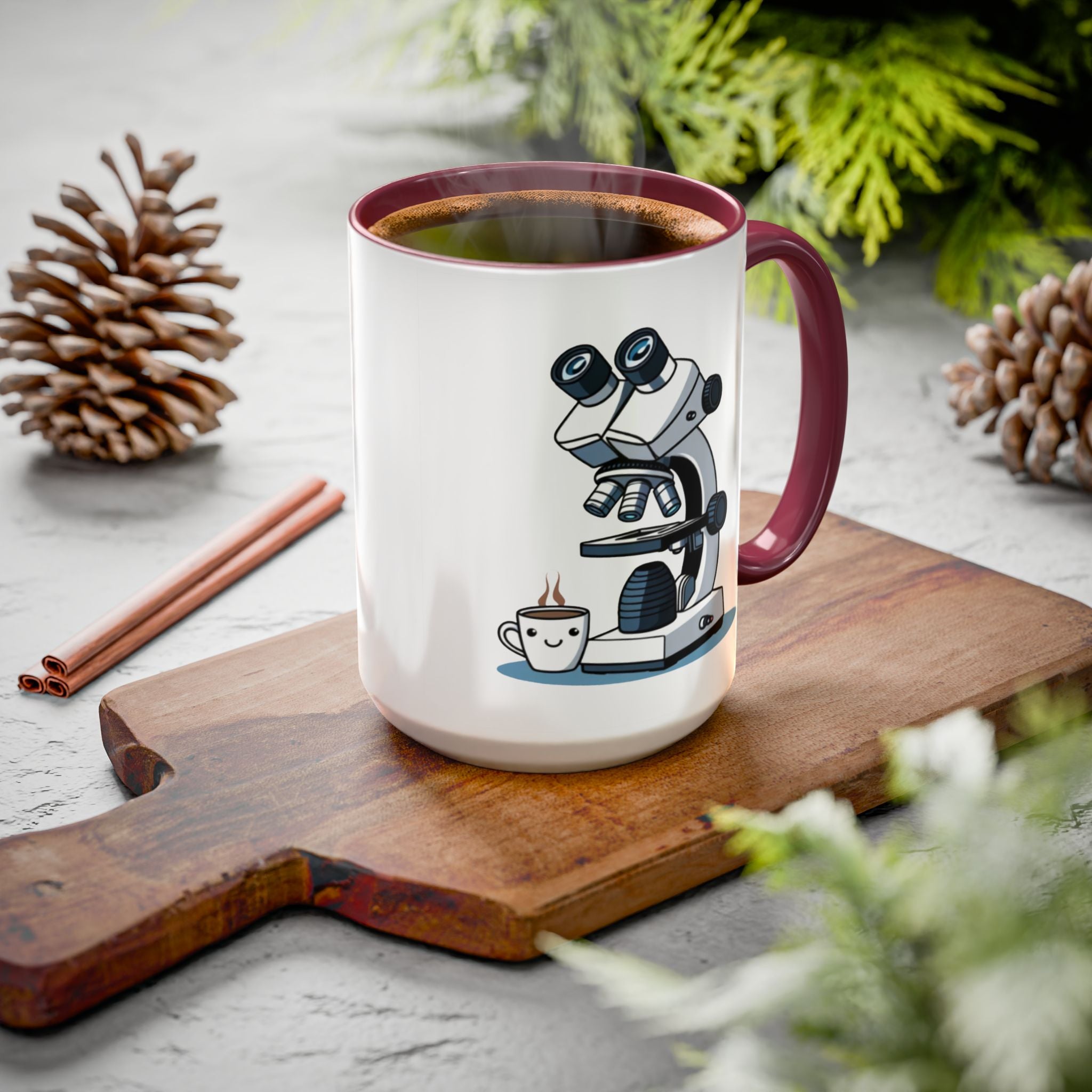 Microscope Coffee Mug — Cute Scientist Lab Drinkware (11oz & 15oz)