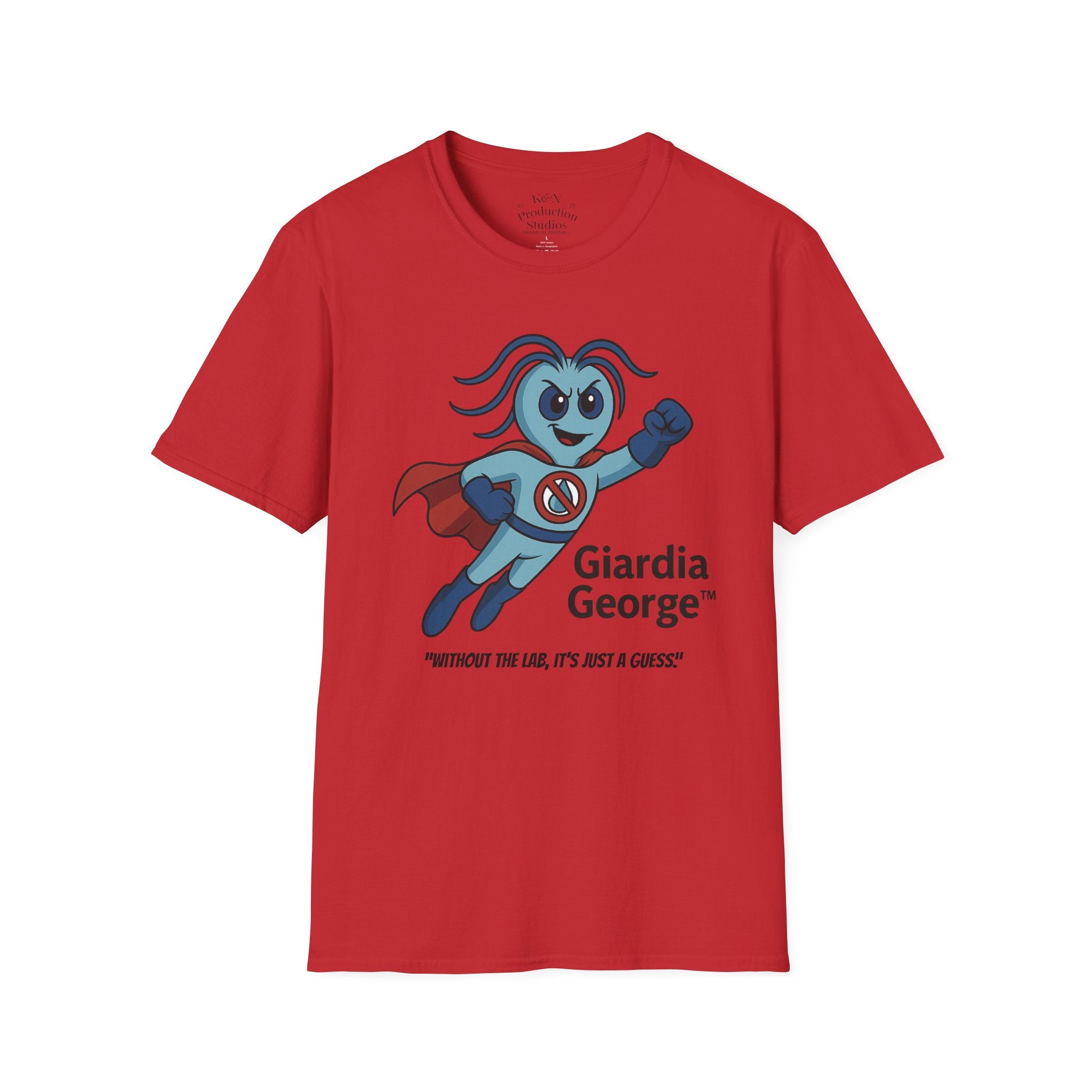 Giardia George™ Hero Tee – "Without the Lab, It’s Just a Guess"