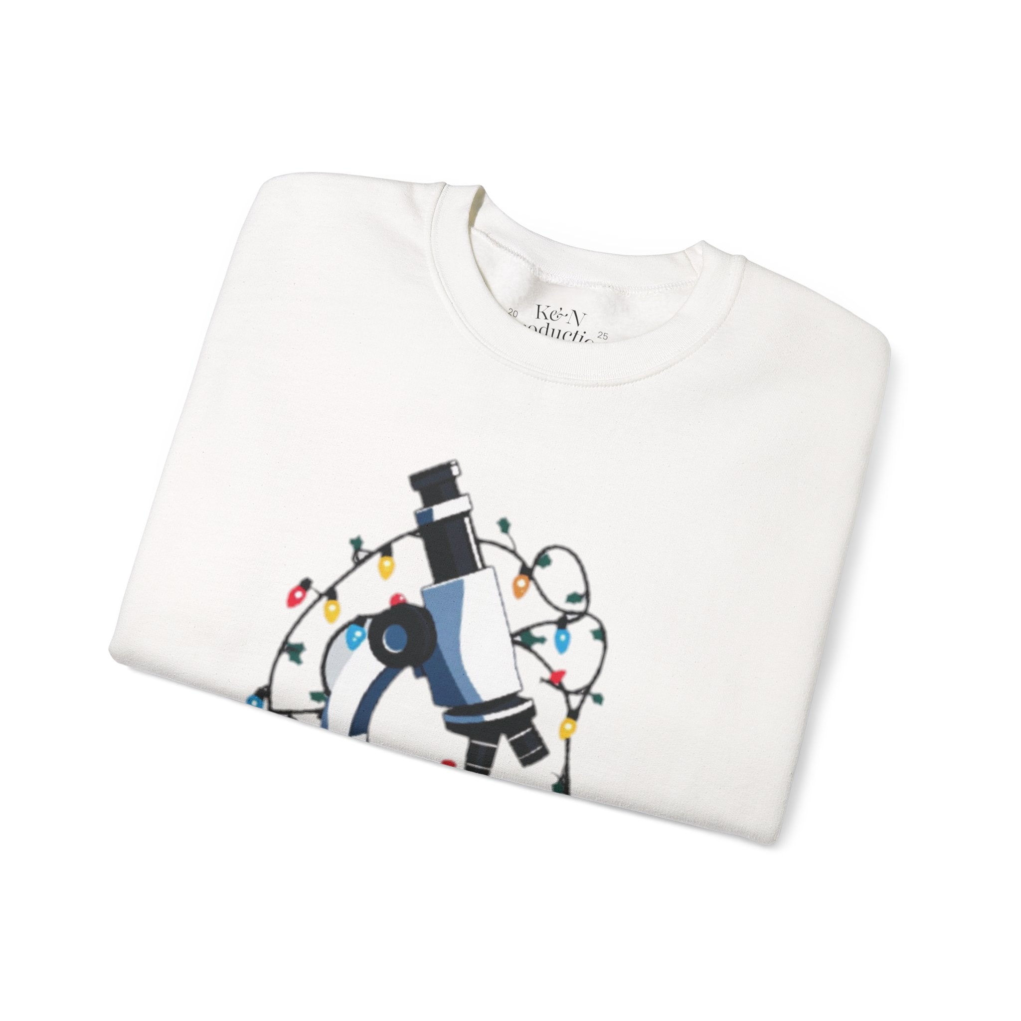 Science Holiday Sweatshirt – Microscope with Lights & Lab Poem “’Twas the Shift Before Christmas”