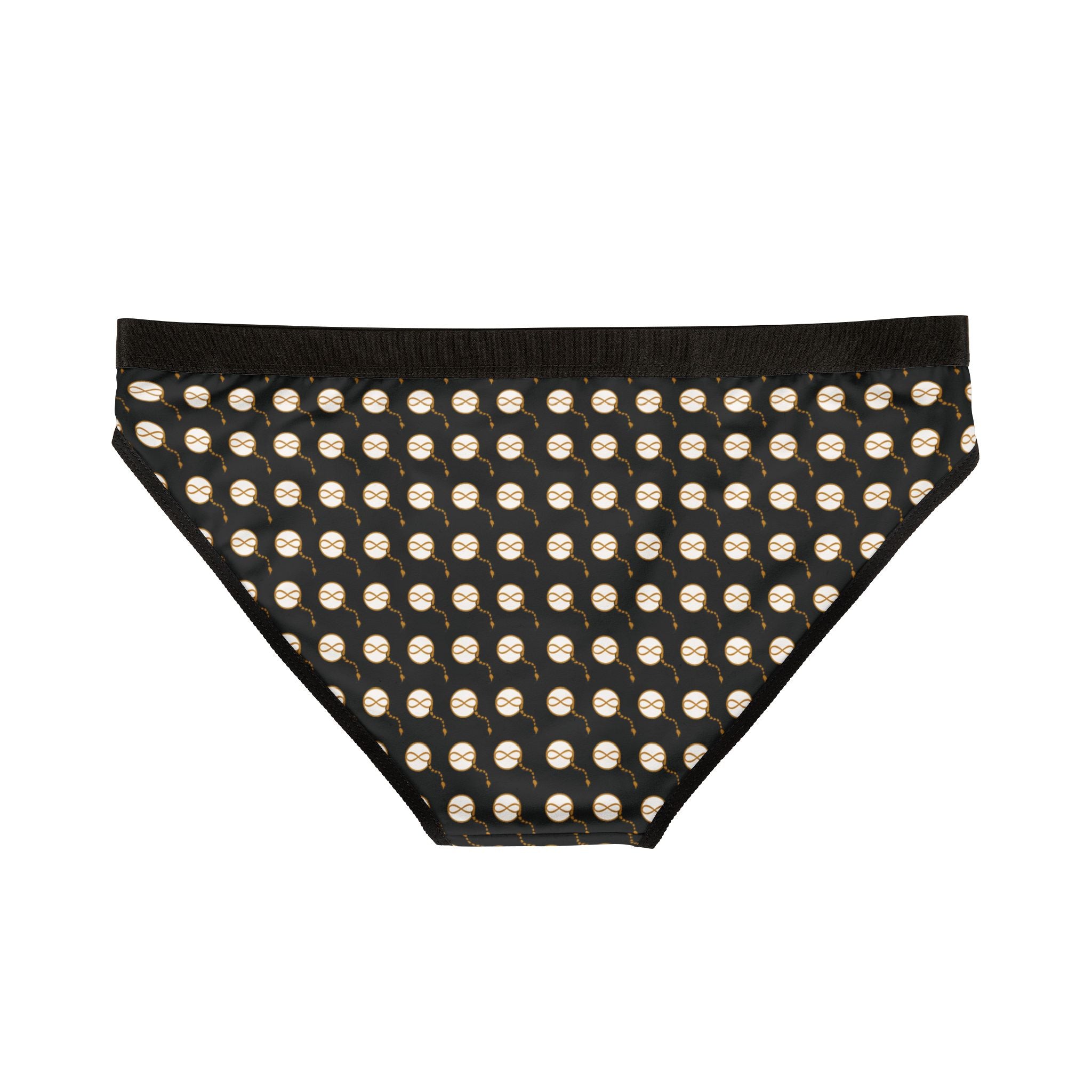 Women’s Bikini Panties | Joven Fusion Gold Logo Pattern | Boutique Designer Panties