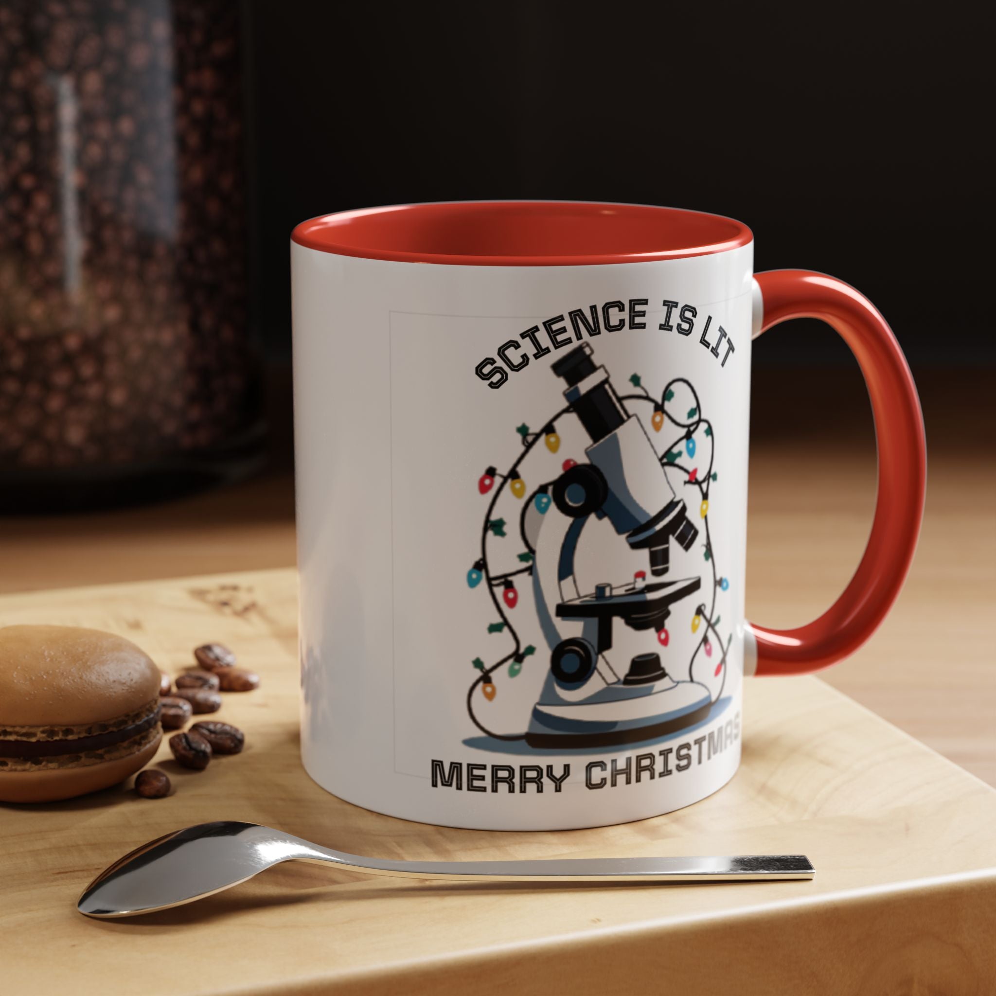 Festive Science Mug – “Science Is Lit” & “Deck the Halls” Dual-Sided Holiday Gift