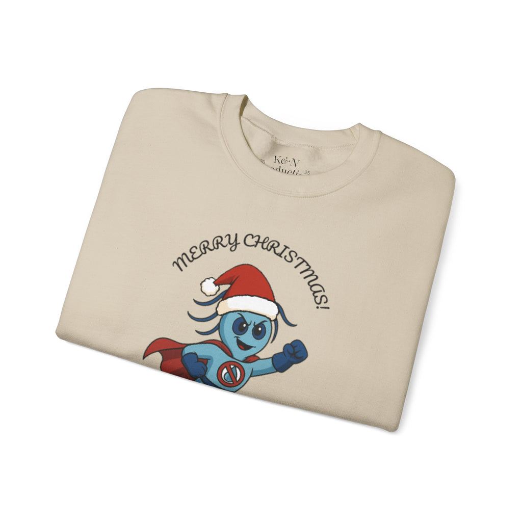 Giardia George Christmas Sweatshirt — ‘Ho! Ho! Ho! Time to Flush Out the Foe!’ Holiday Crewneck