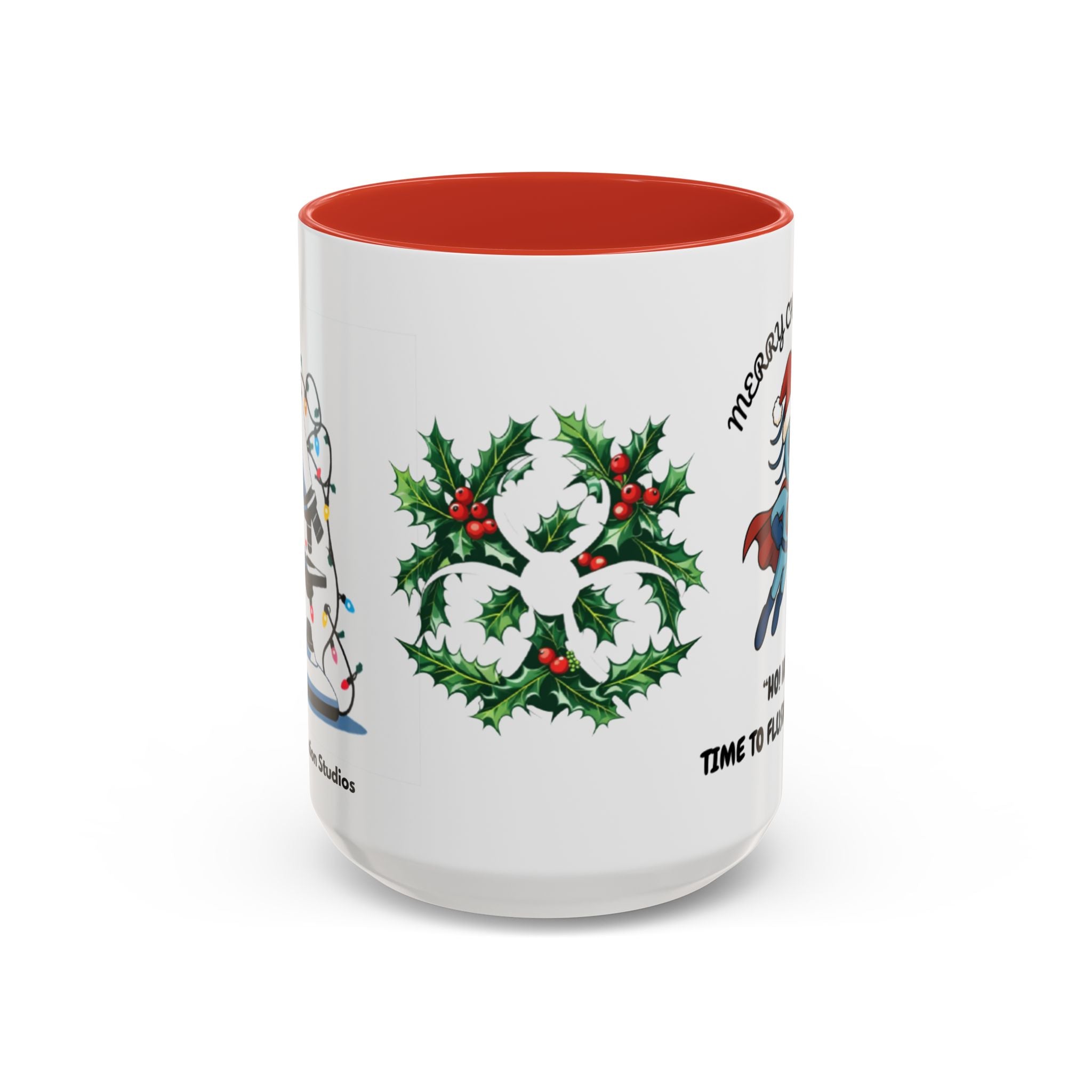 Giardia George™ Holiday Mug – Funny Science Christmas Gift with Microscope & Holly Biohazard