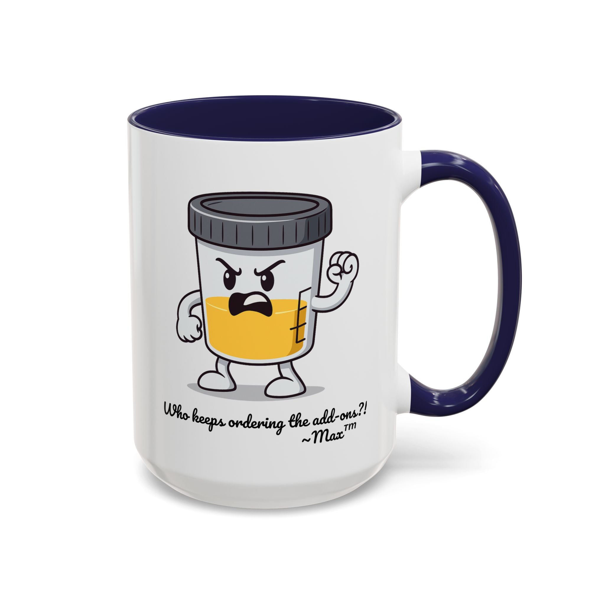 Max™ Double-Sided Specimen Cup Mug – “Add-Ons” Lab Humor by Lab Legends™