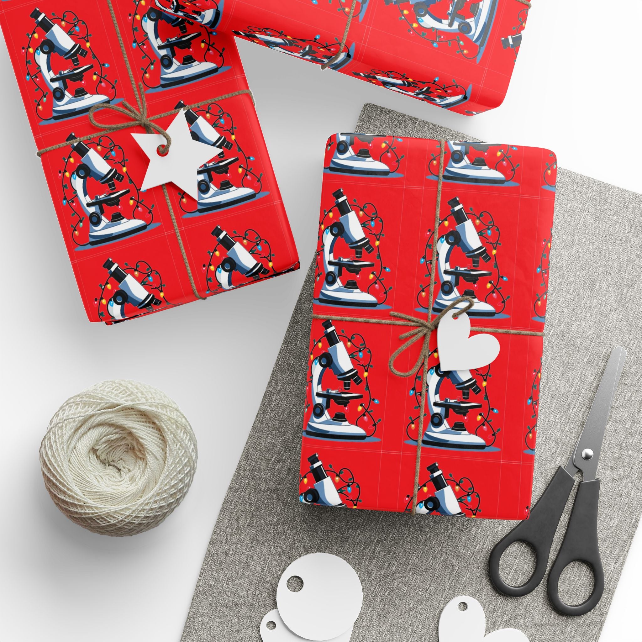 Festive Microscope Gift Wrap – Holiday Wrapping Paper for Curious Minds