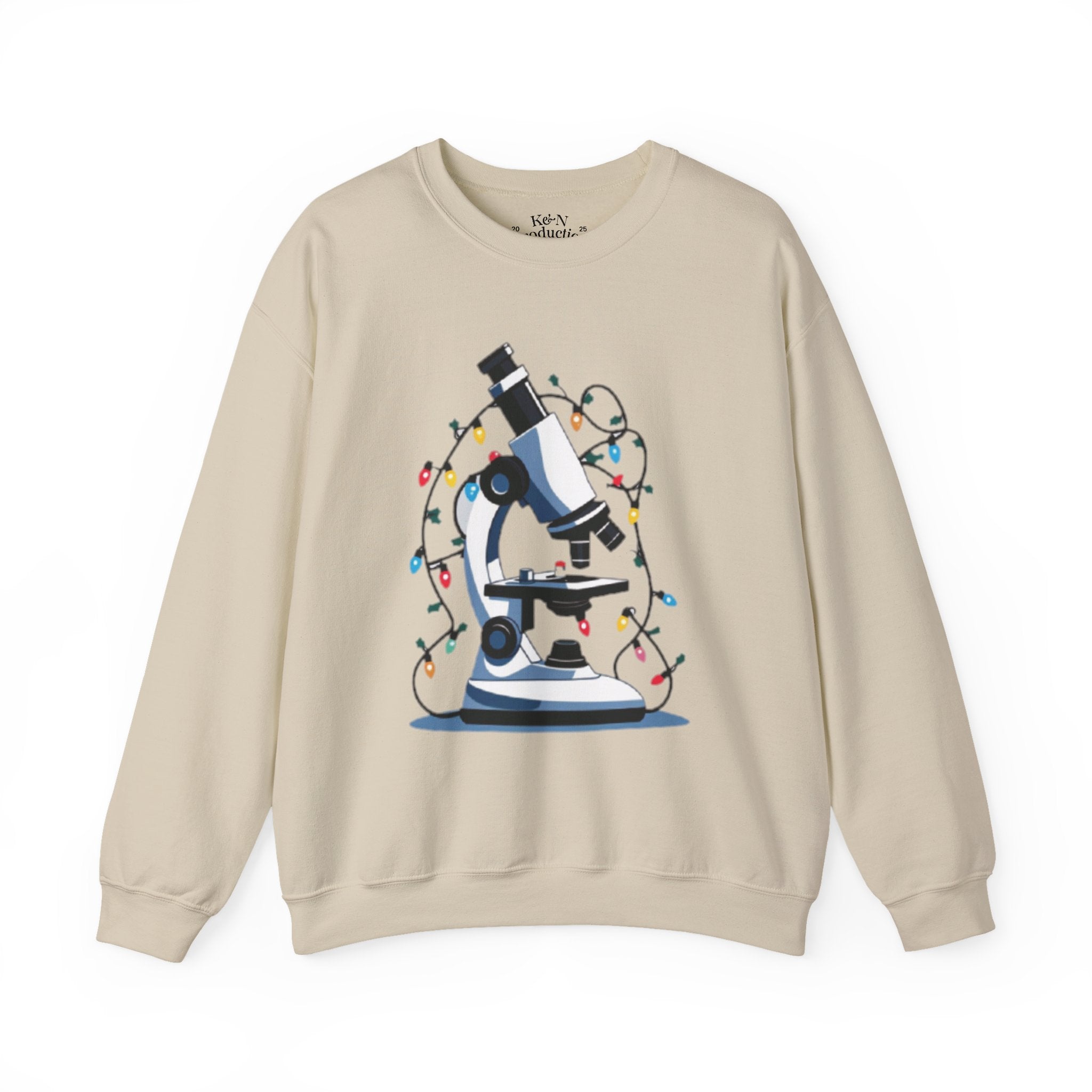 Science Holiday Sweatshirt – Microscope with Lights & Lab Poem “’Twas the Shift Before Christmas”