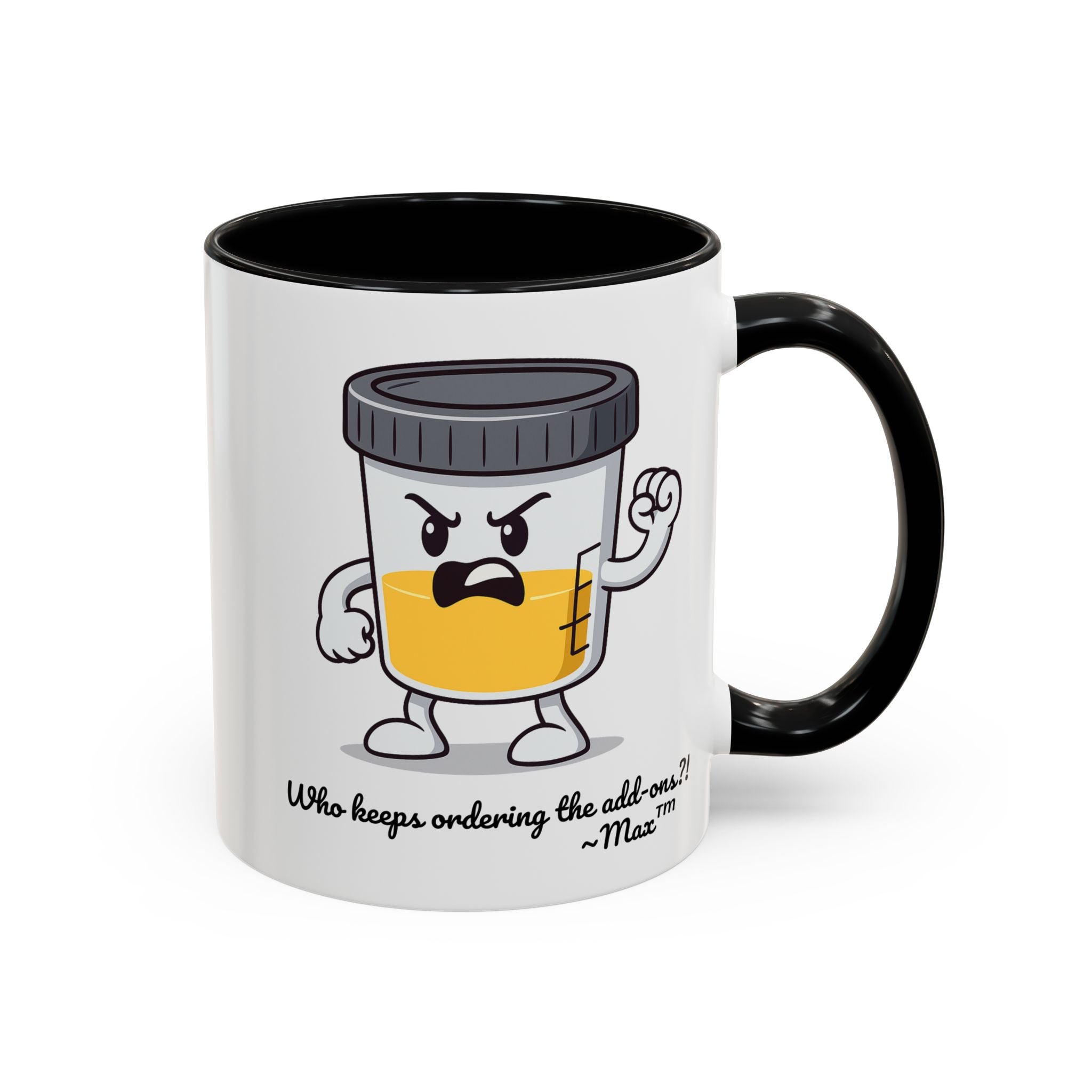 Max™ Double-Sided Specimen Cup Mug – “Add-Ons” Lab Humor by Lab Legends™