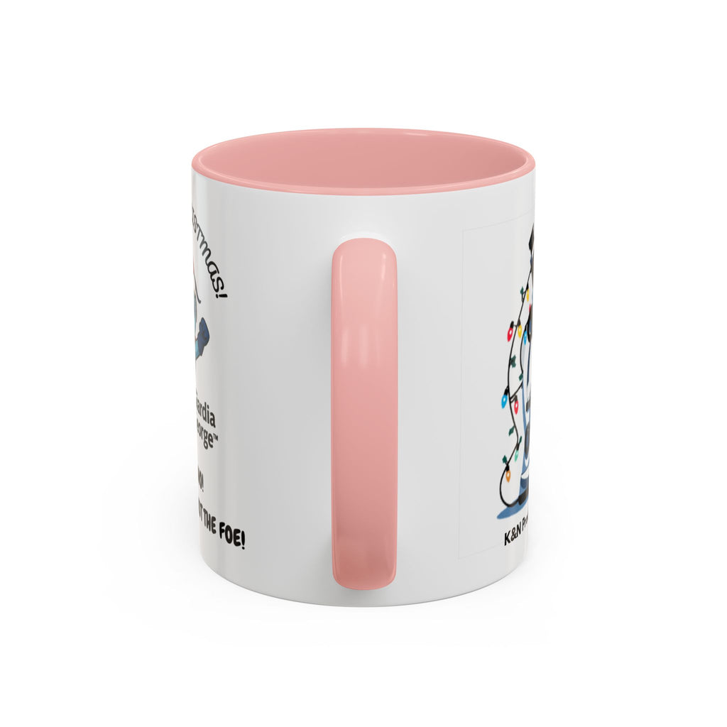 Giardia George™ Holiday Mug – Funny Science Christmas Gift with Microscope & Holly Biohazard