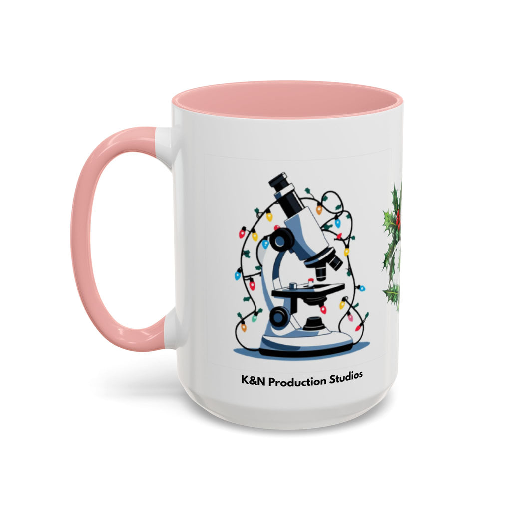 Giardia George™ Holiday Mug – Funny Science Christmas Gift with Microscope & Holly Biohazard