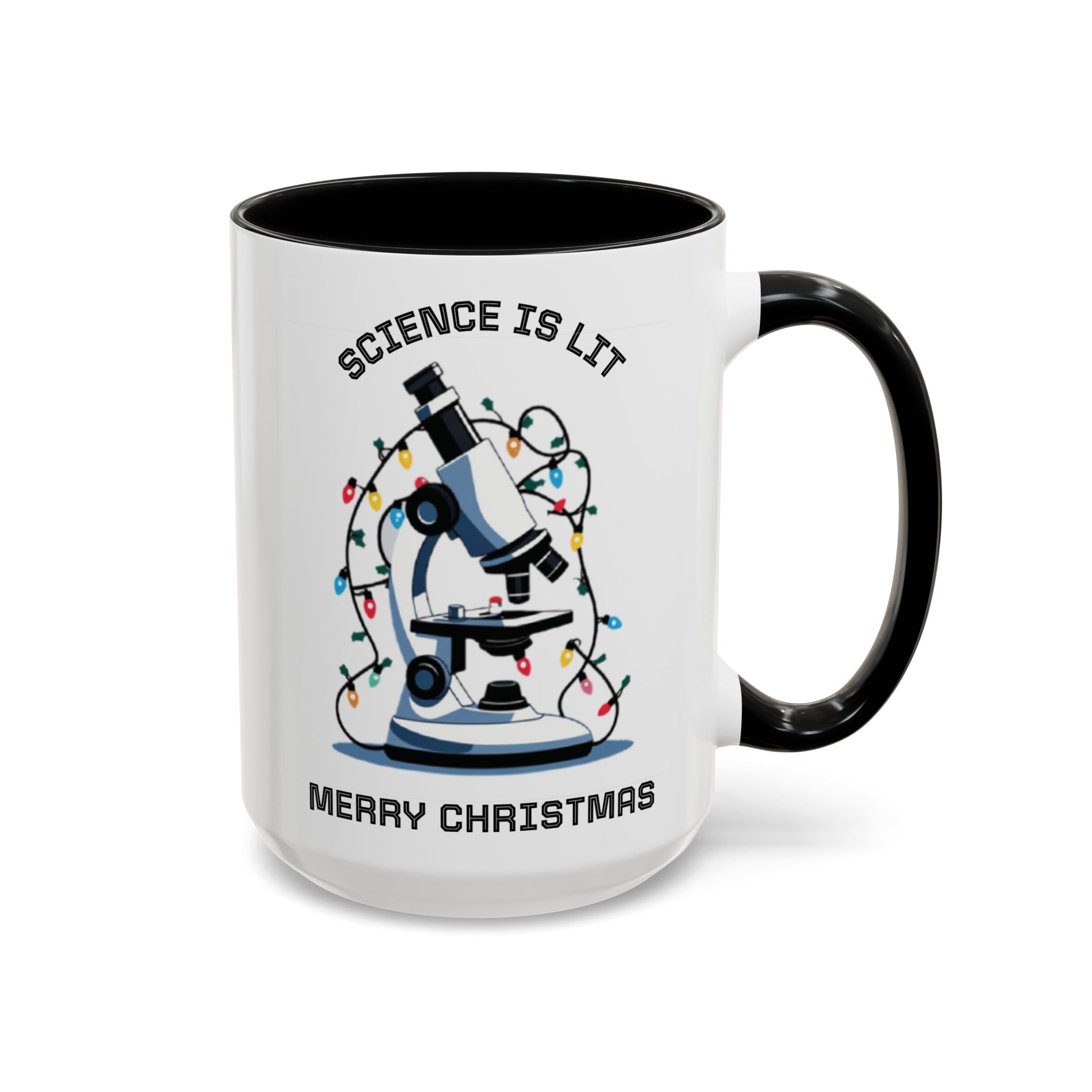 Festive Science Mug – “Science Is Lit” & “Deck the Halls” Dual-Sided Holiday Gift