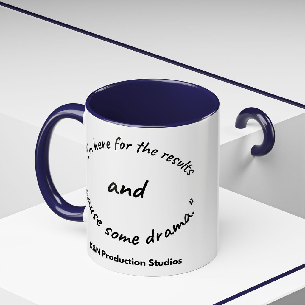 Toobey™ “Here for the Results and Drama” Mug – Customizable Lab Humor Cup by K&N Production Studios