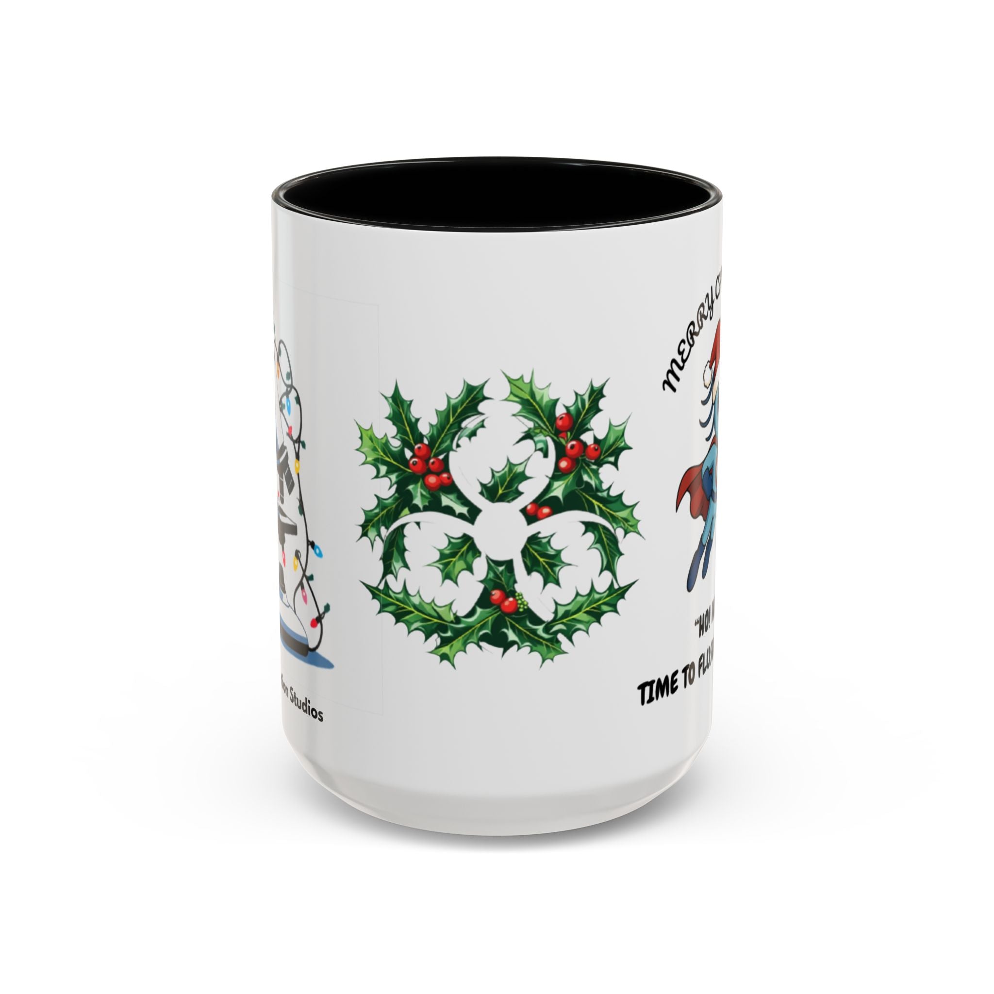 Giardia George™ Holiday Mug – Funny Science Christmas Gift with Microscope & Holly Biohazard