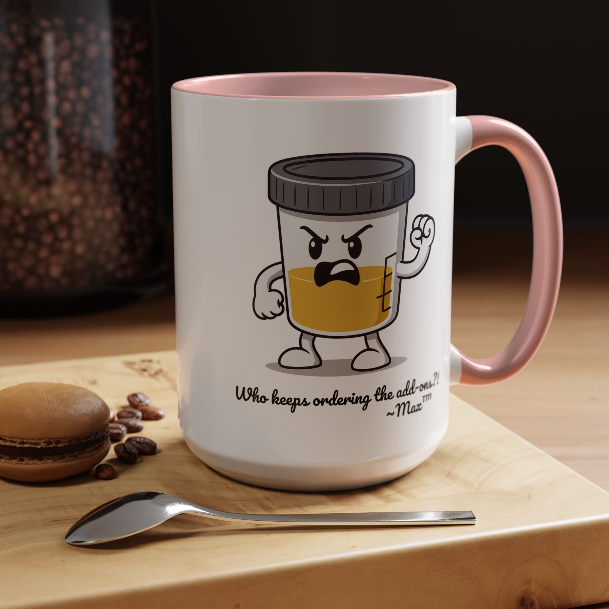 Max™ Double-Sided Specimen Cup Mug – “Add-Ons” Lab Humor by Lab Legends™