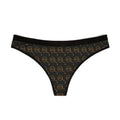 Joven Fusion™ Black Thong – Sleek Women’s Panty with Gold Emblem Print