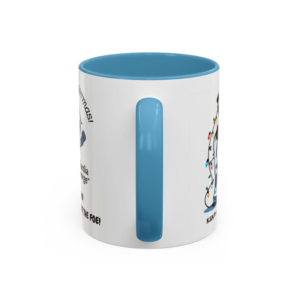 Giardia George™ Holiday Mug – Funny Science Christmas Gift with Microscope & Holly Biohazard