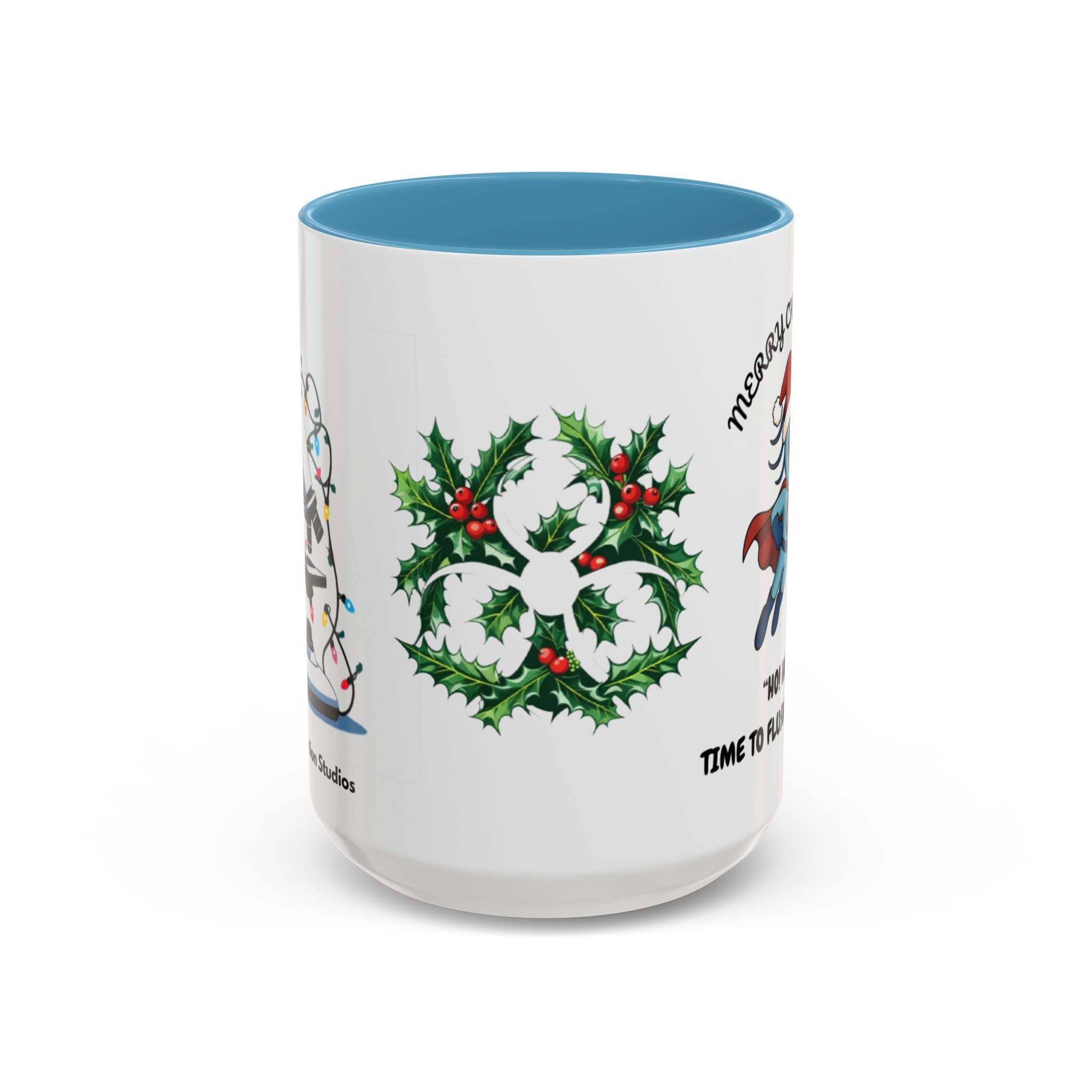 Giardia George™ Holiday Mug – Funny Science Christmas Gift with Microscope & Holly Biohazard