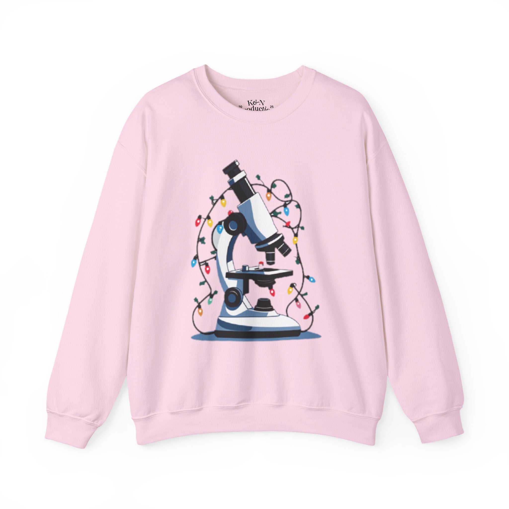 Science Holiday Sweatshirt – Microscope with Lights & Lab Poem “’Twas the Shift Before Christmas”