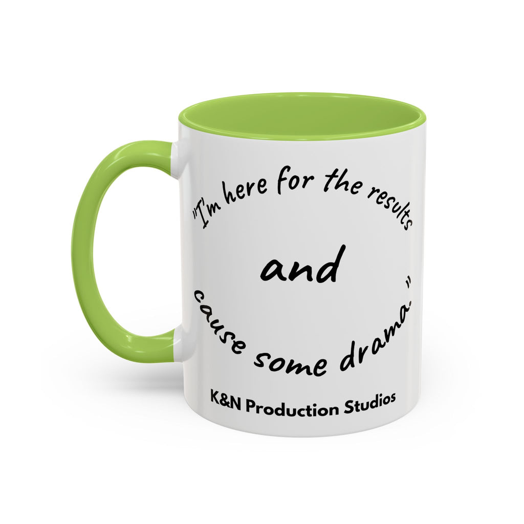 Toobey™ “Here for the Results and Drama” Mug – Customizable Lab Humor Cup by K&N Production Studios