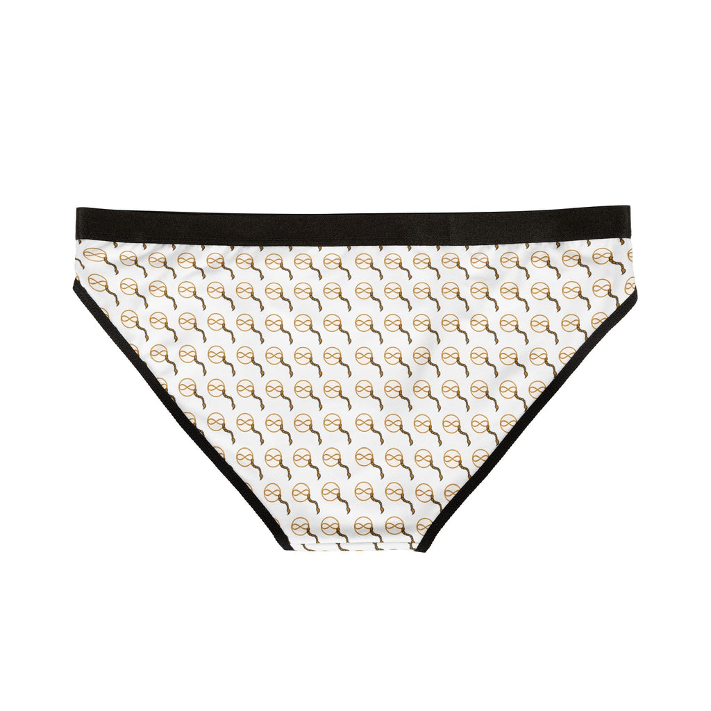 Women’s Bikini Panties | Joven Fusion Gold Logo Pattern | Boutique Designer Briefs
