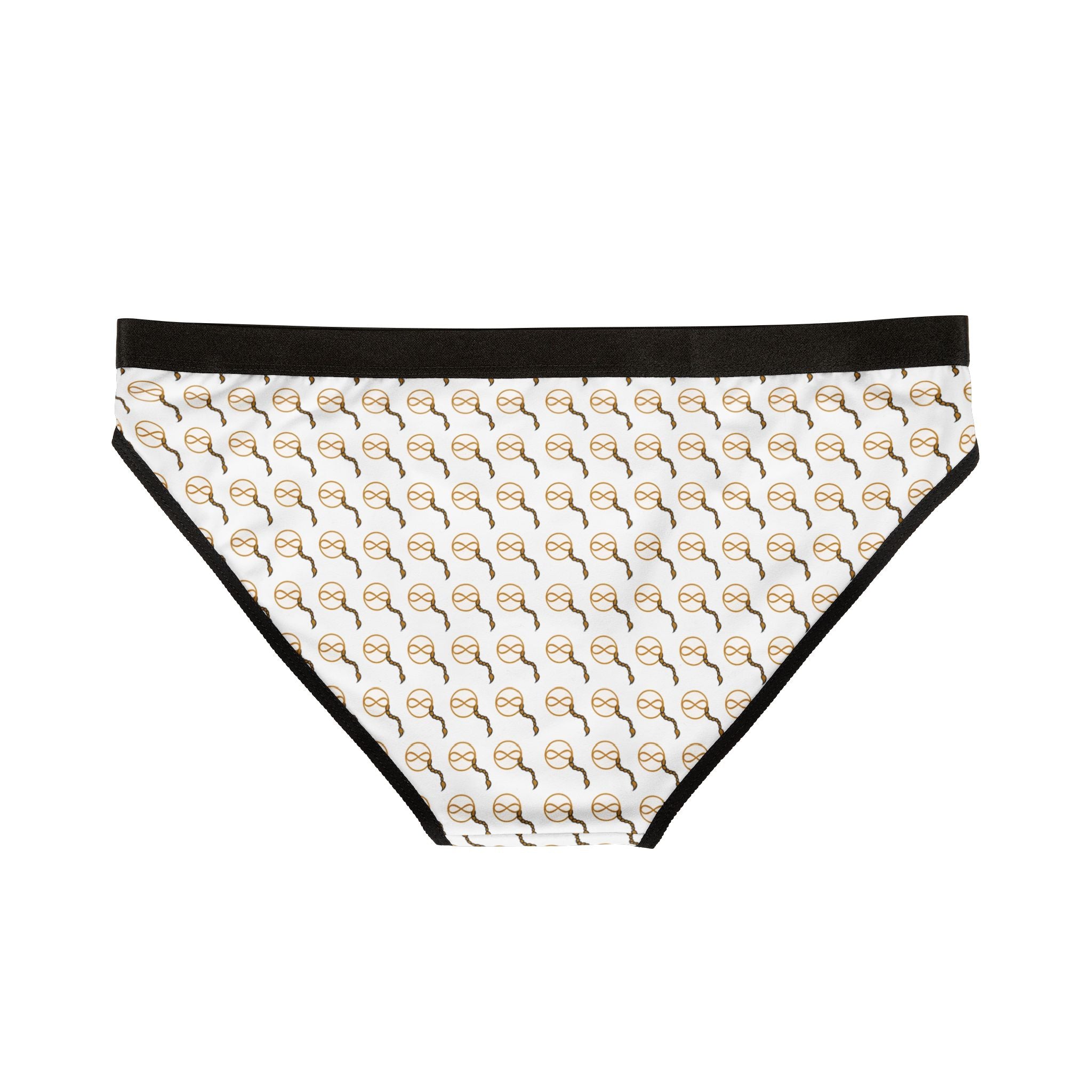 Women’s Bikini Panties | Joven Fusion Gold Logo Pattern | Boutique Designer Briefs
