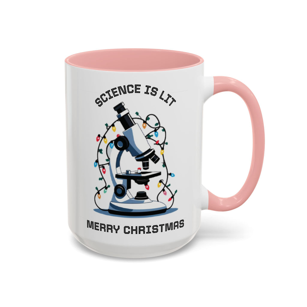 Festive Science Mug – “Science Is Lit” & “Deck the Halls” Dual-Sided Holiday Gift