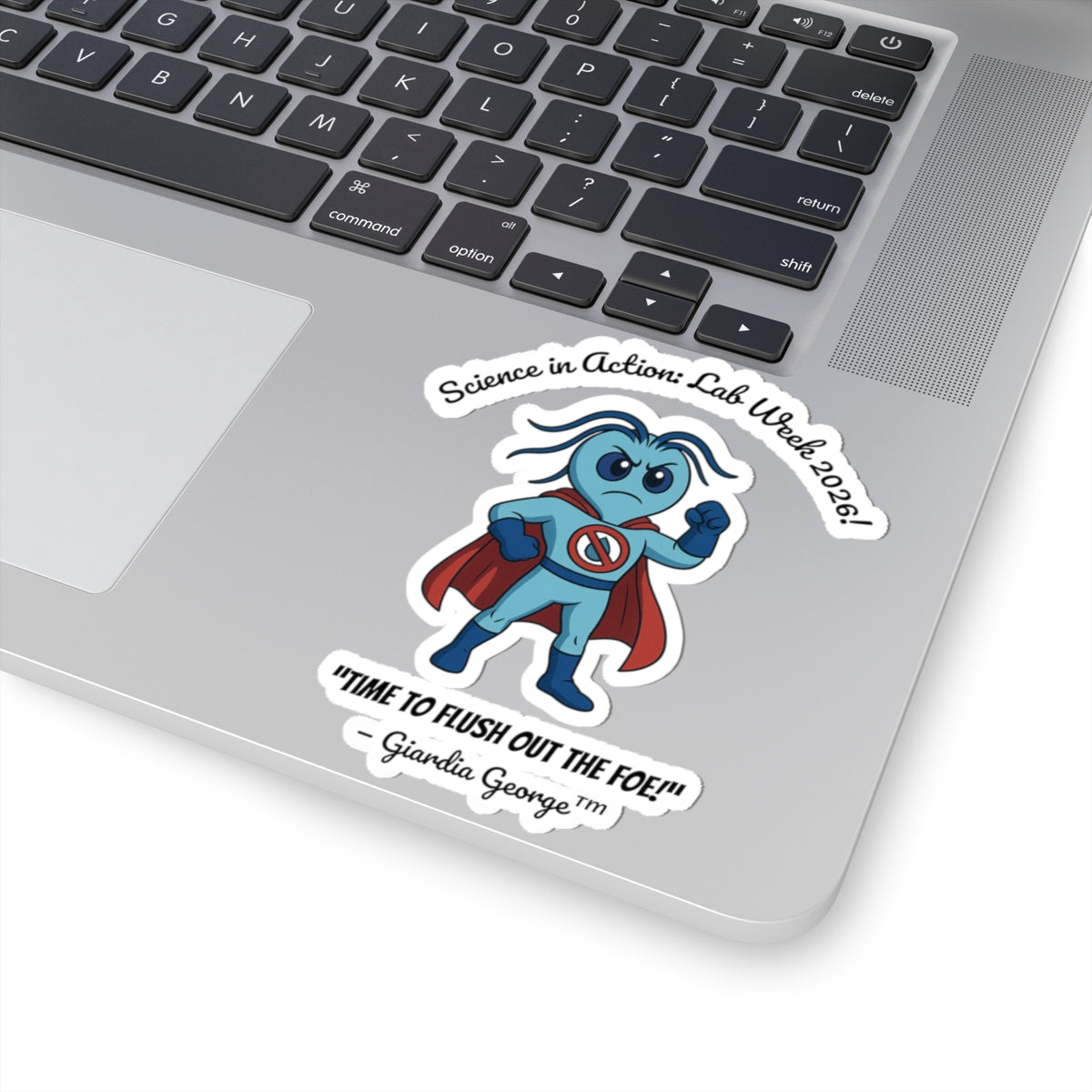 Lab Week 2026 “Giardia George” Kiss-Cut Sticker – Science in Action