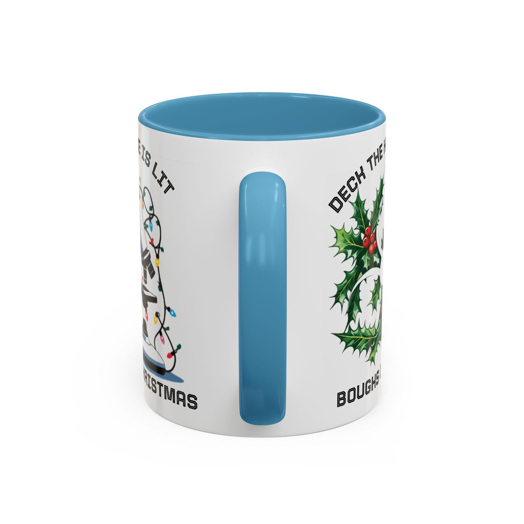 Festive Science Mug – “Science Is Lit” & “Deck the Halls” Dual-Sided Holiday Gift